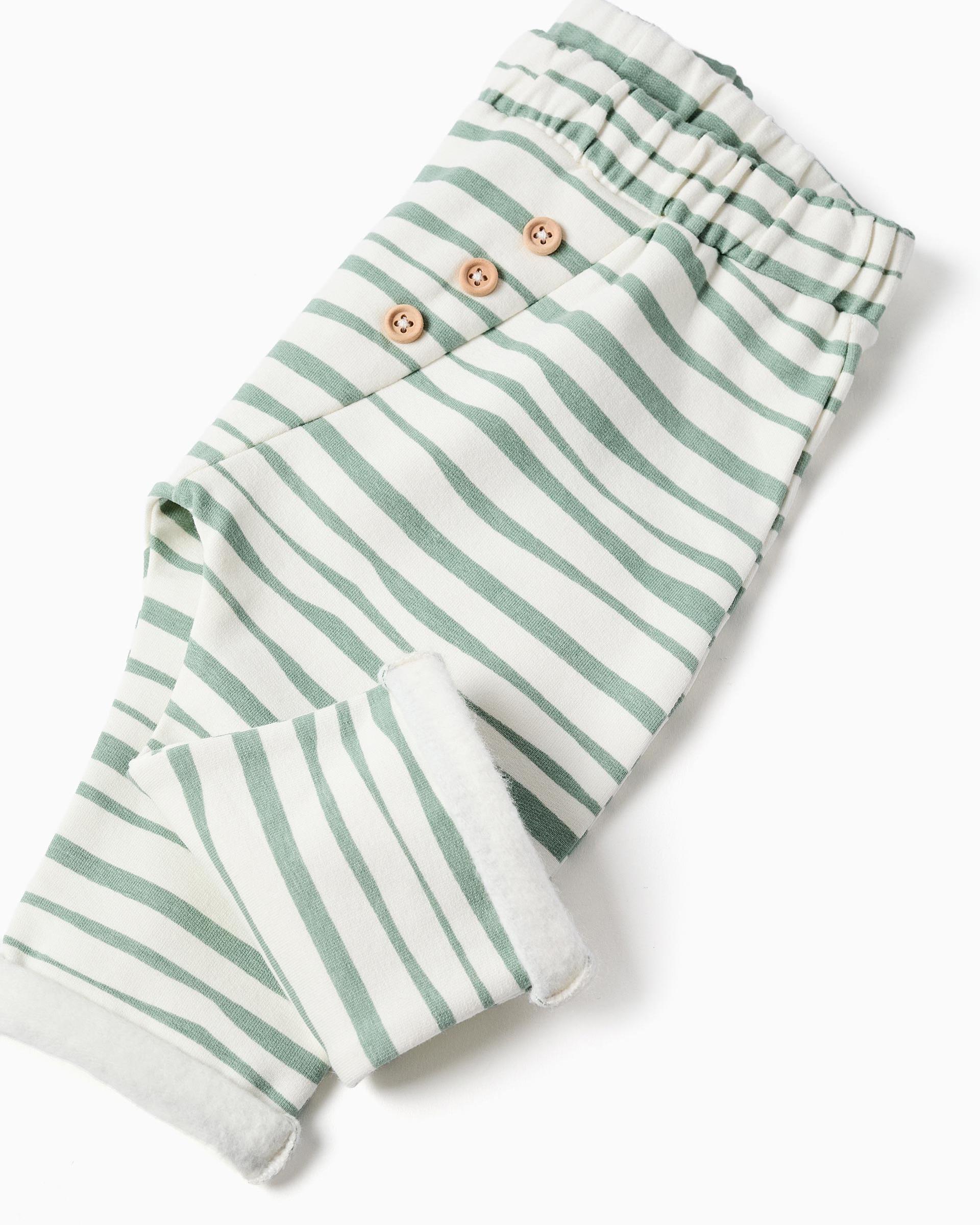 Pantalón de bebé niño perchado y a rayas - Zippy - Blanco Blanco-2