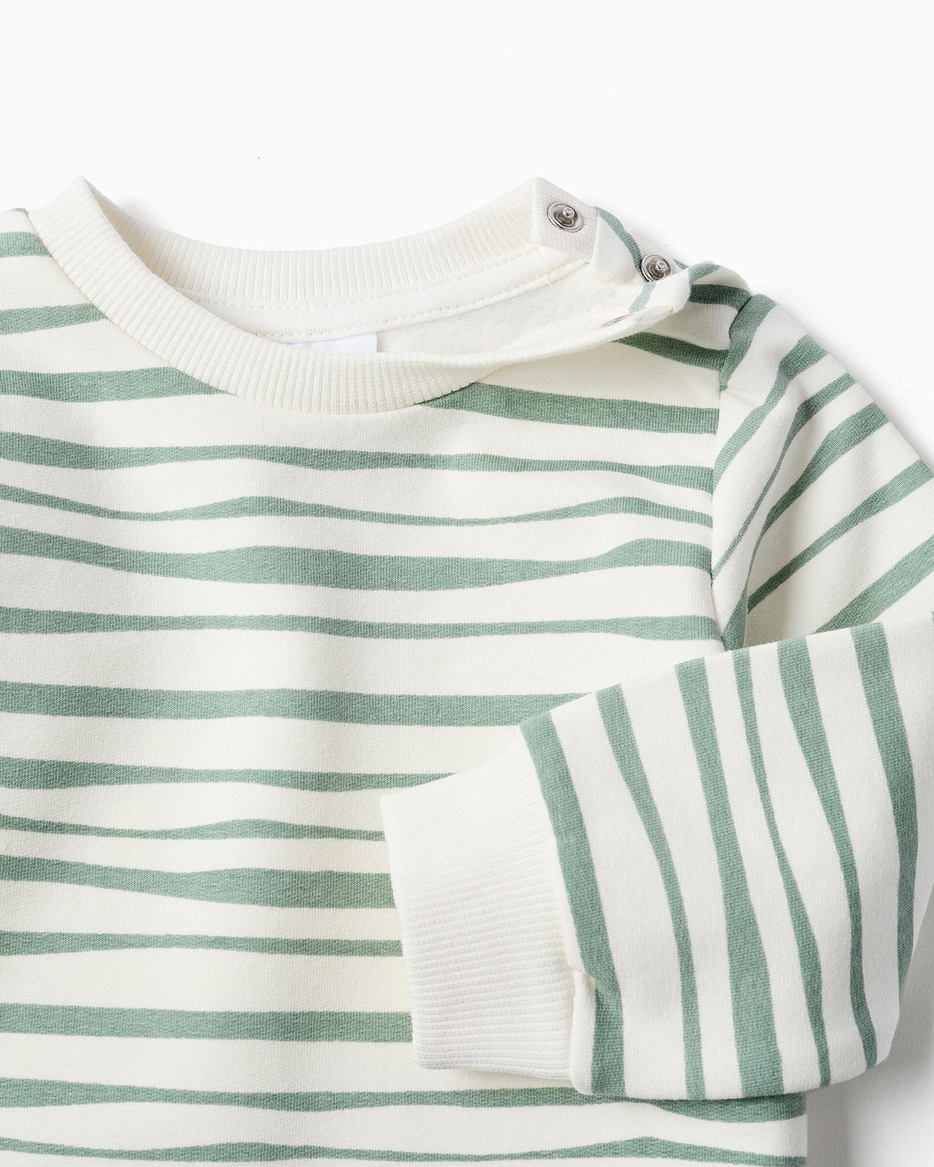 Sudadera de bebé niño perchada y a rayas - Zippy - Blanco Blanco-2
