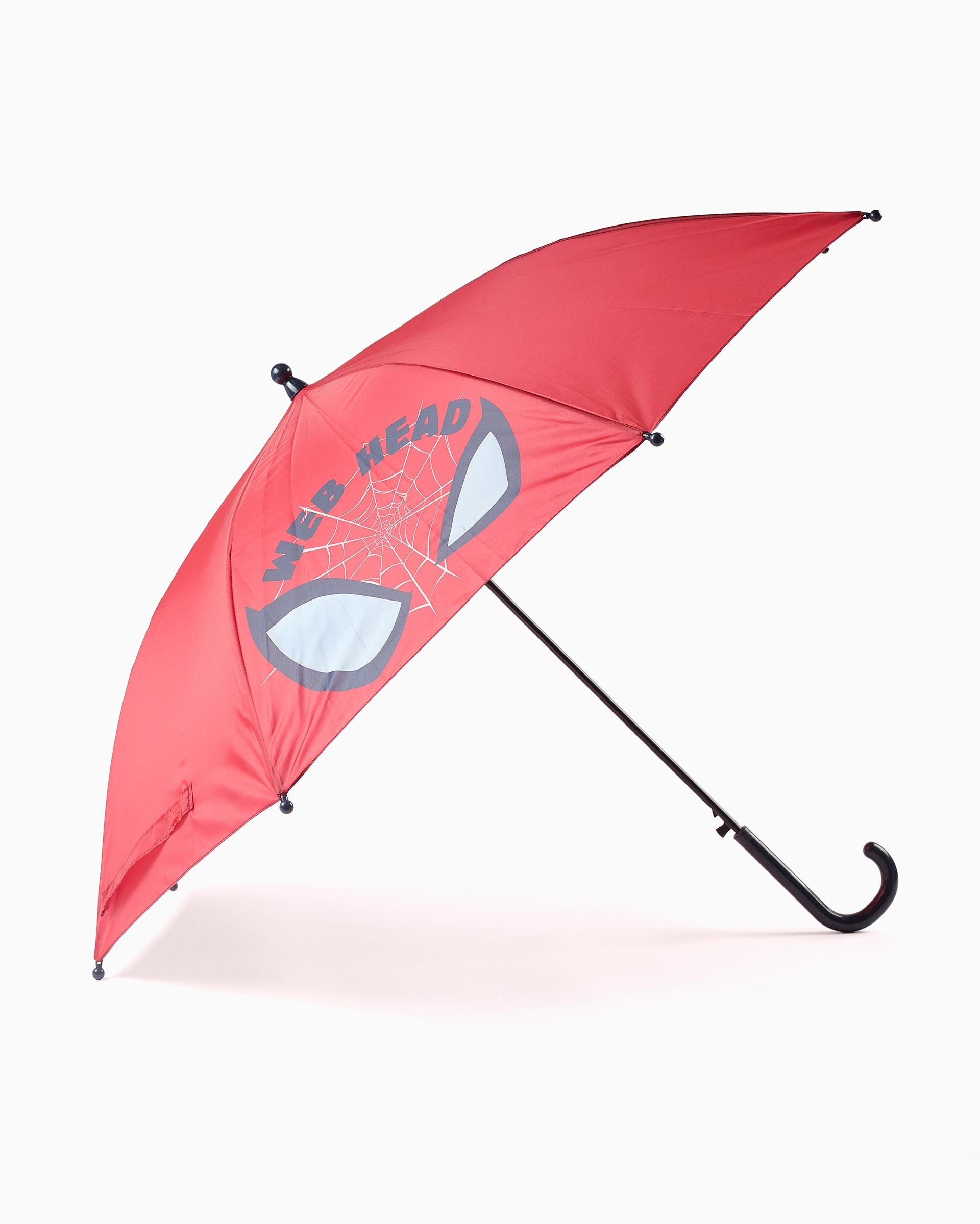 Imagen 0 de Paraguas con estampado spider man y abertura automática Rojo