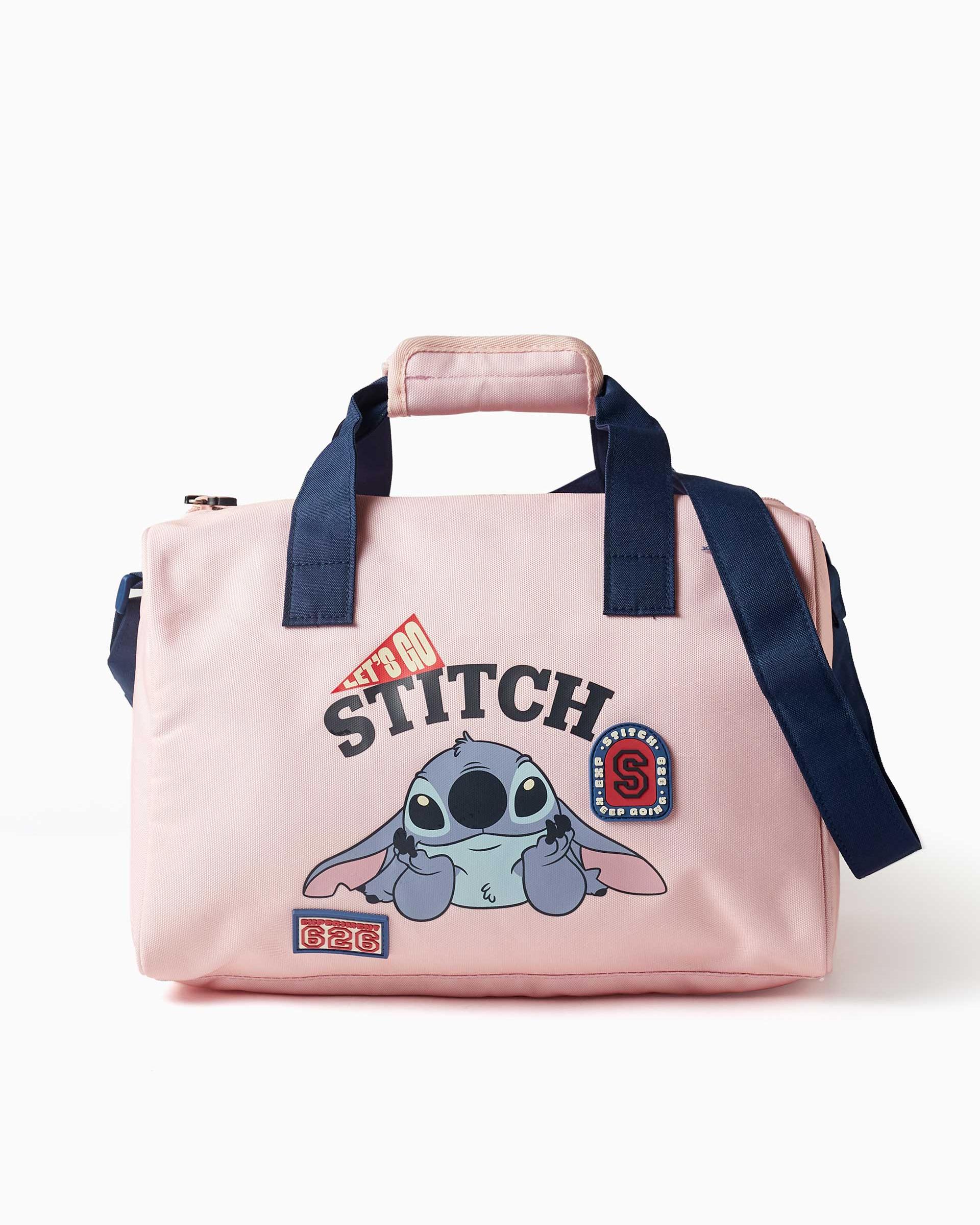 Imagen 0 de Bolso de deporte de niña con estampado stitch y correa de hombro ajustable Rosa