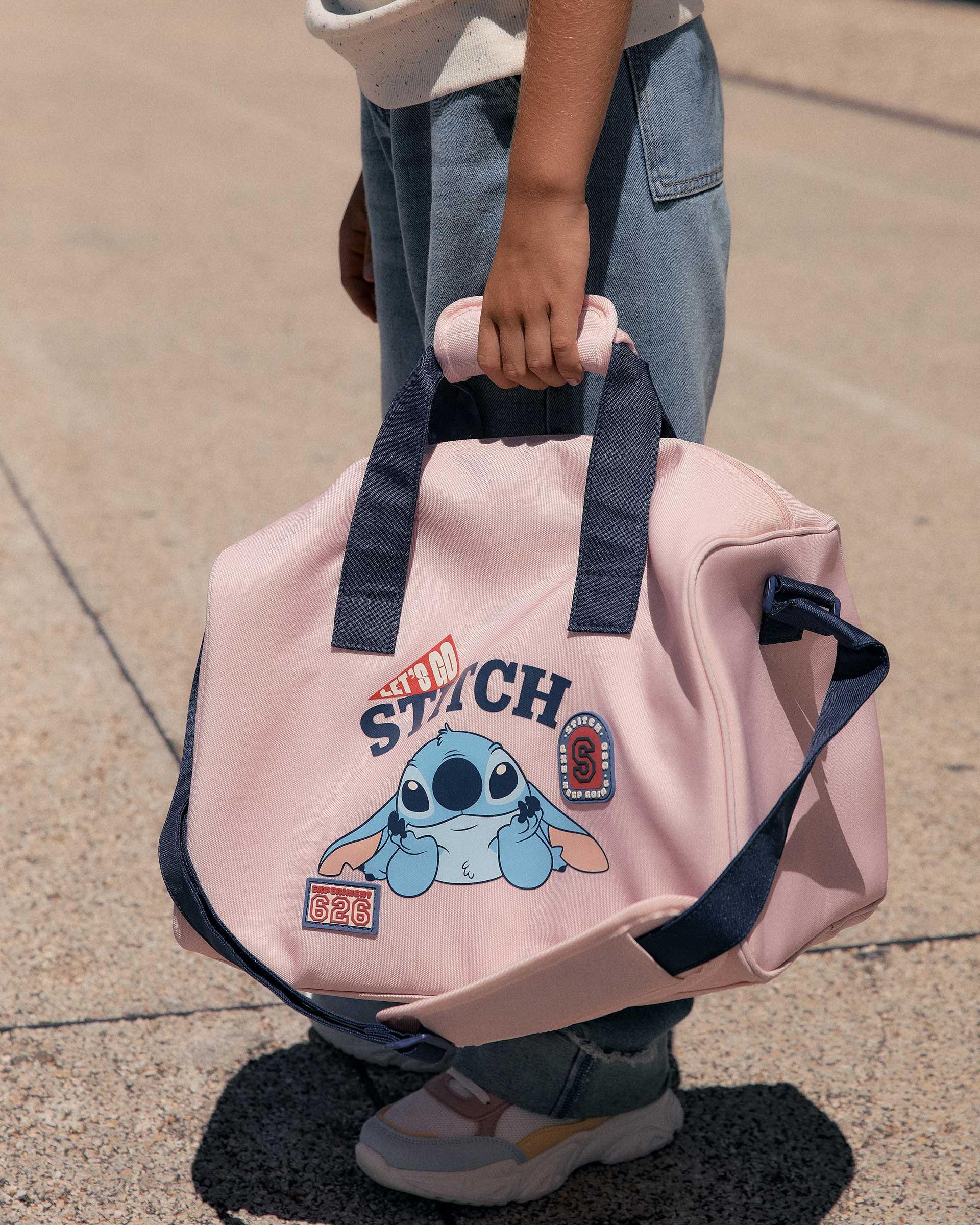 Bolso de deporte de niña con estampado stitch y correa de hombro ajustable - Zippy - Rosa Rosa-2