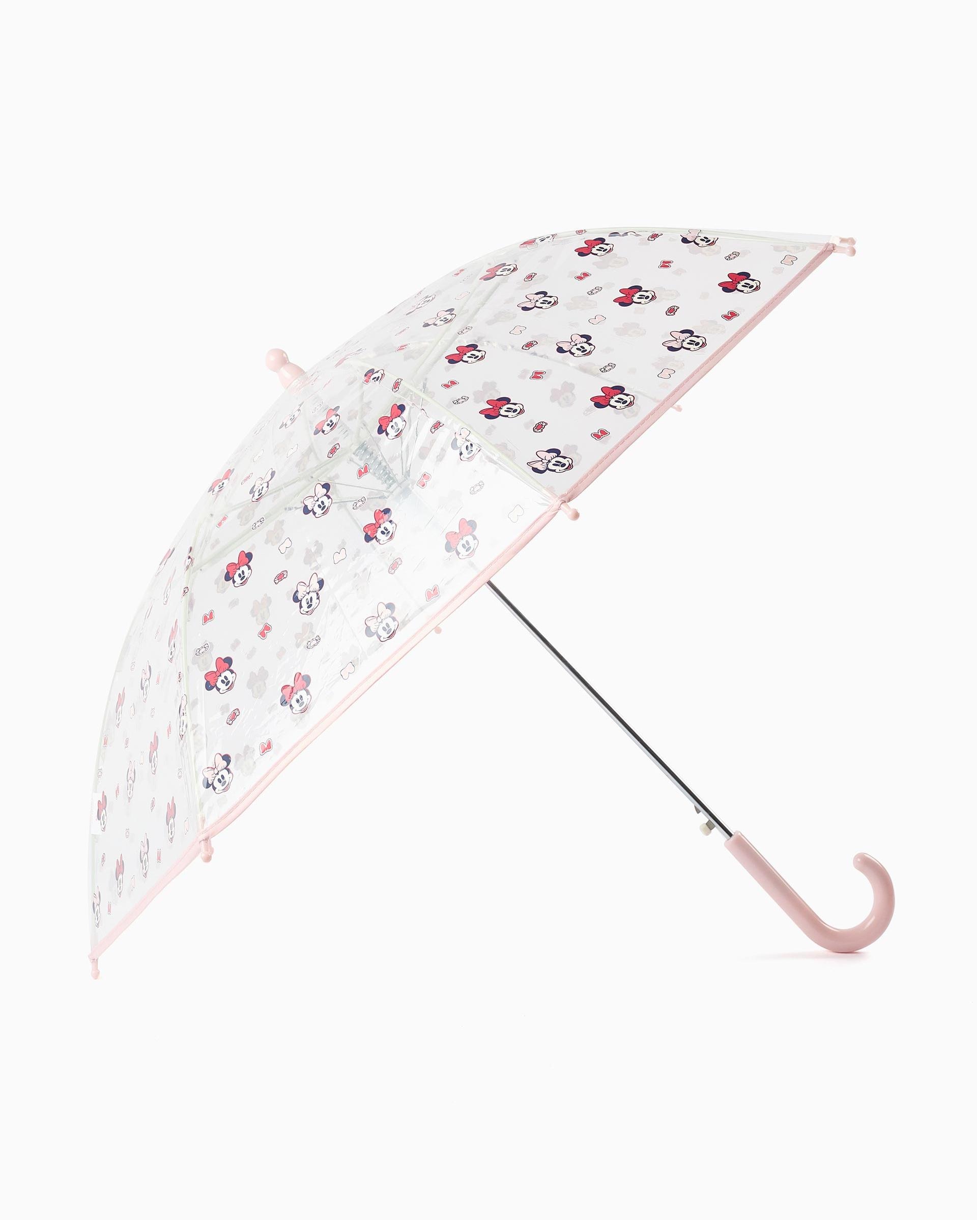 Imagen 0 de Paraguas con estampado minnie y abertura automática Blanco