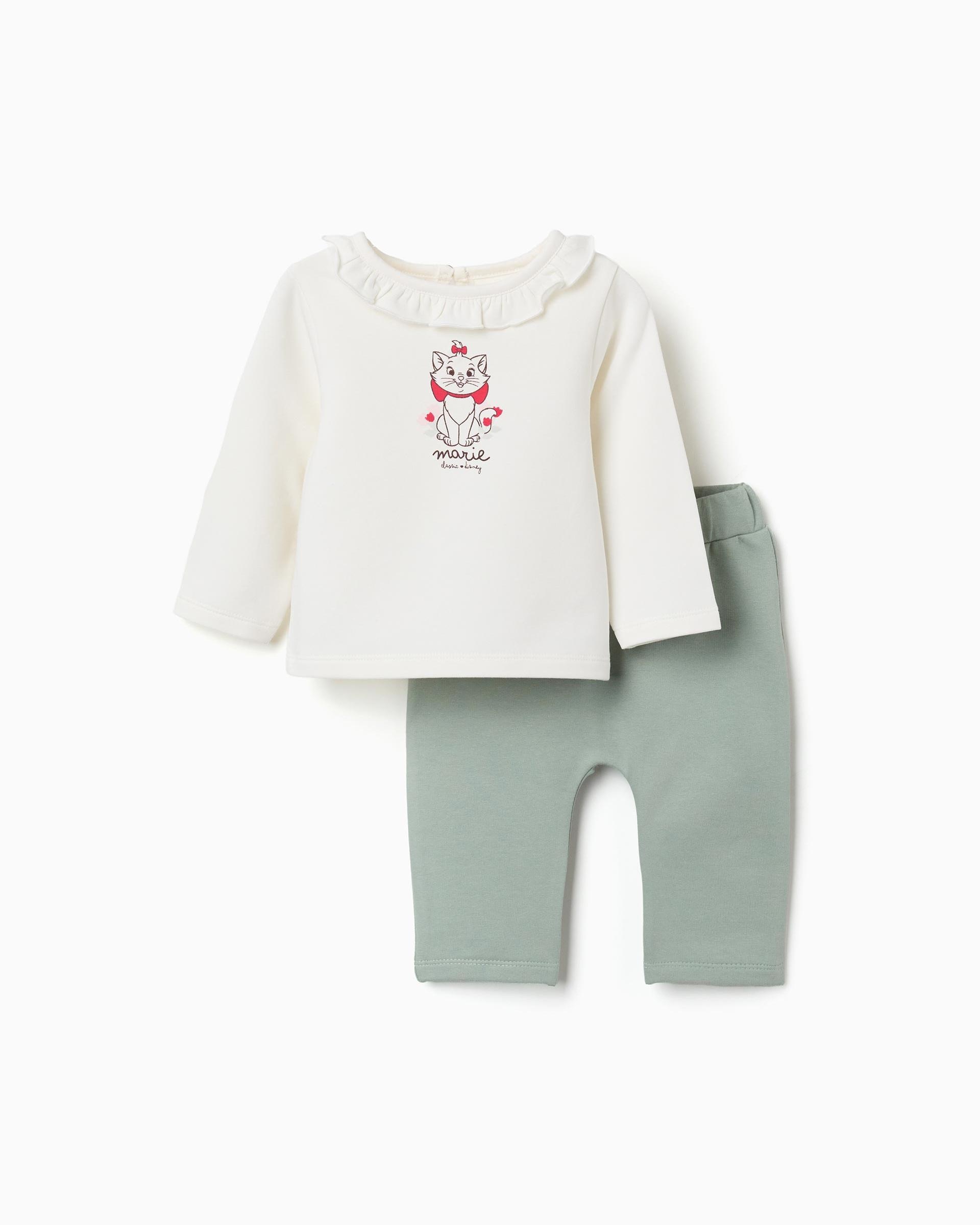 Imagen 0 de Chándal de bebé niña perchado y con estampado marie Blanco