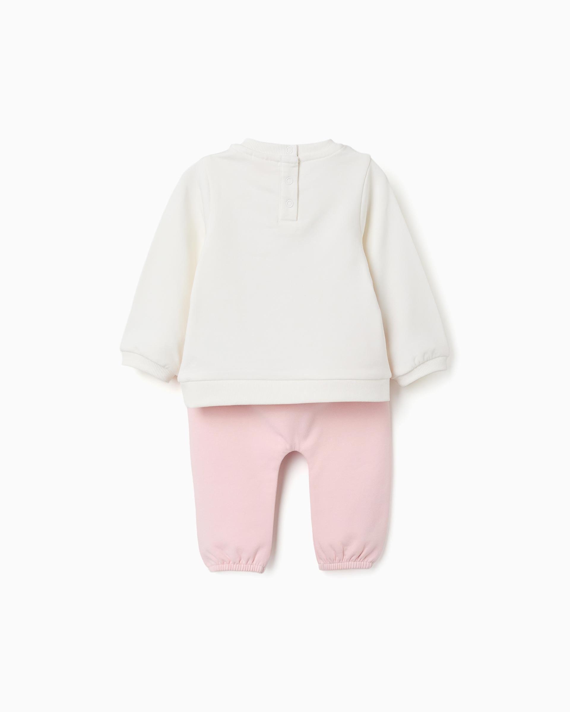 Chándal de bebé niña perchado y con estampado minnie - Zippy - Blanco Blanco-3