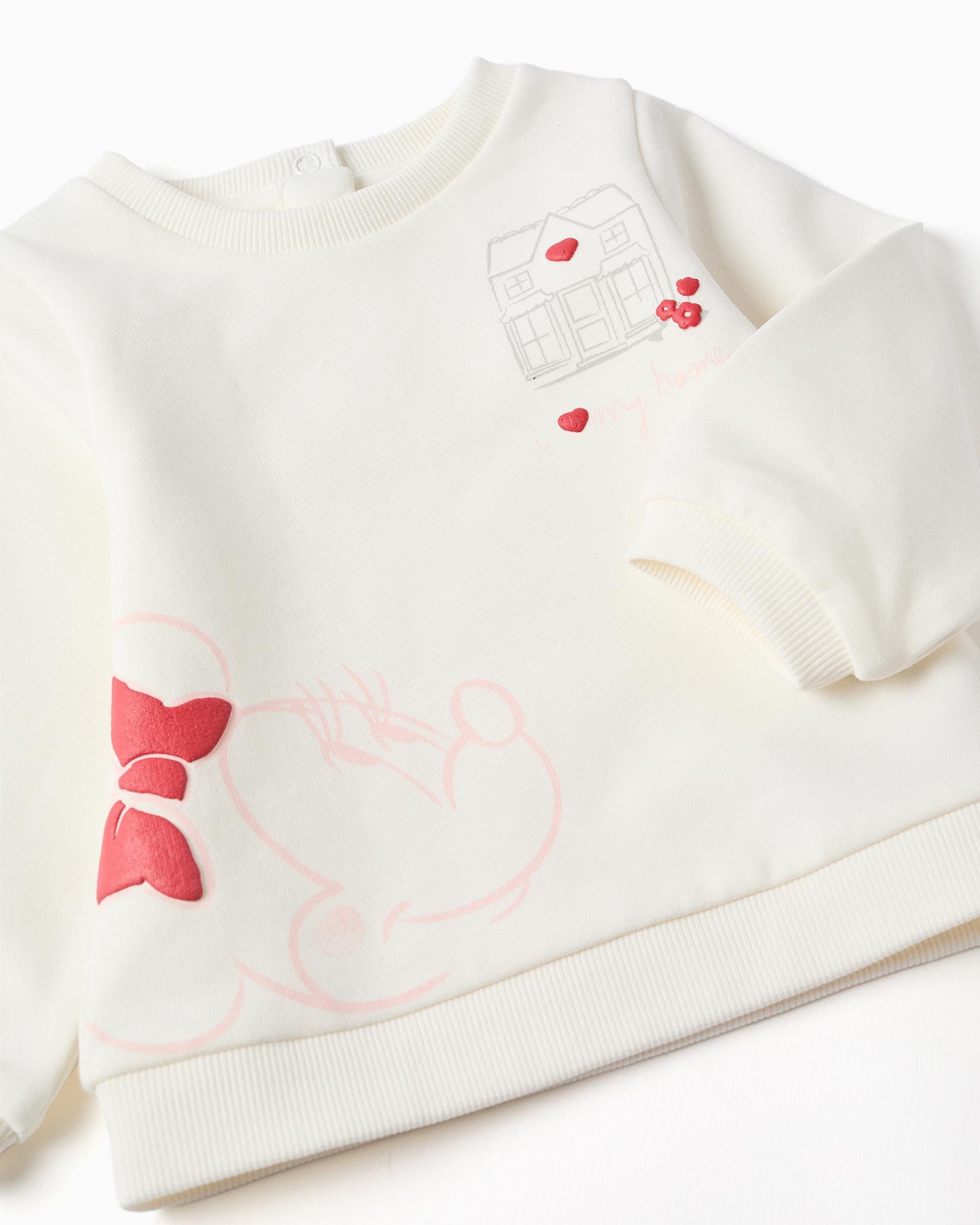 Chándal de bebé niña perchado y con estampado minnie - Zippy - Blanco Blanco-2