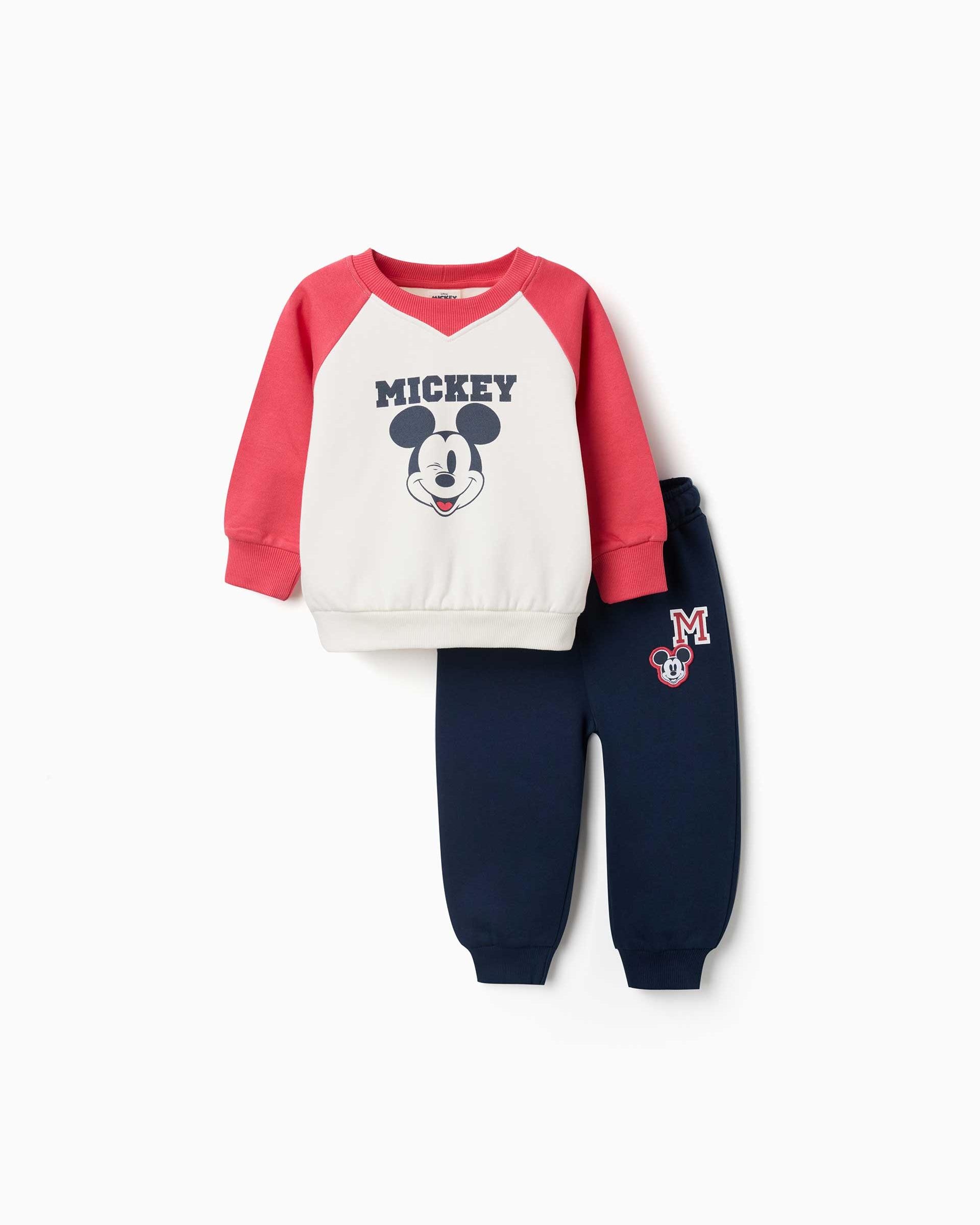 Imagen 0 de Conjunto de ropa deportiva de bebé niño 100% algodón y con estampado Mickey Rojo