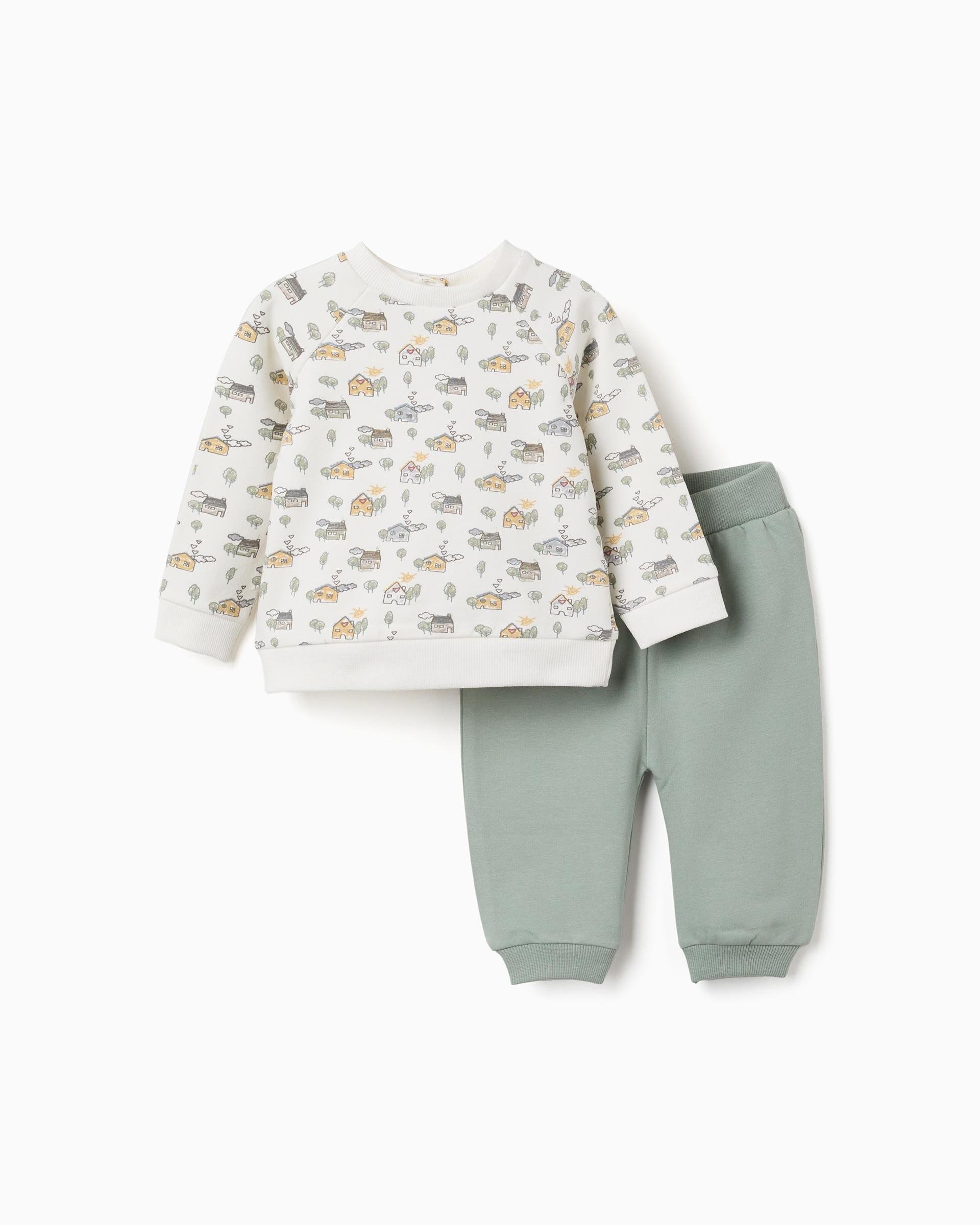 Imagen 0 de Conjunto de ropa deportiva de bebé niño perchado y con estampado Blanco