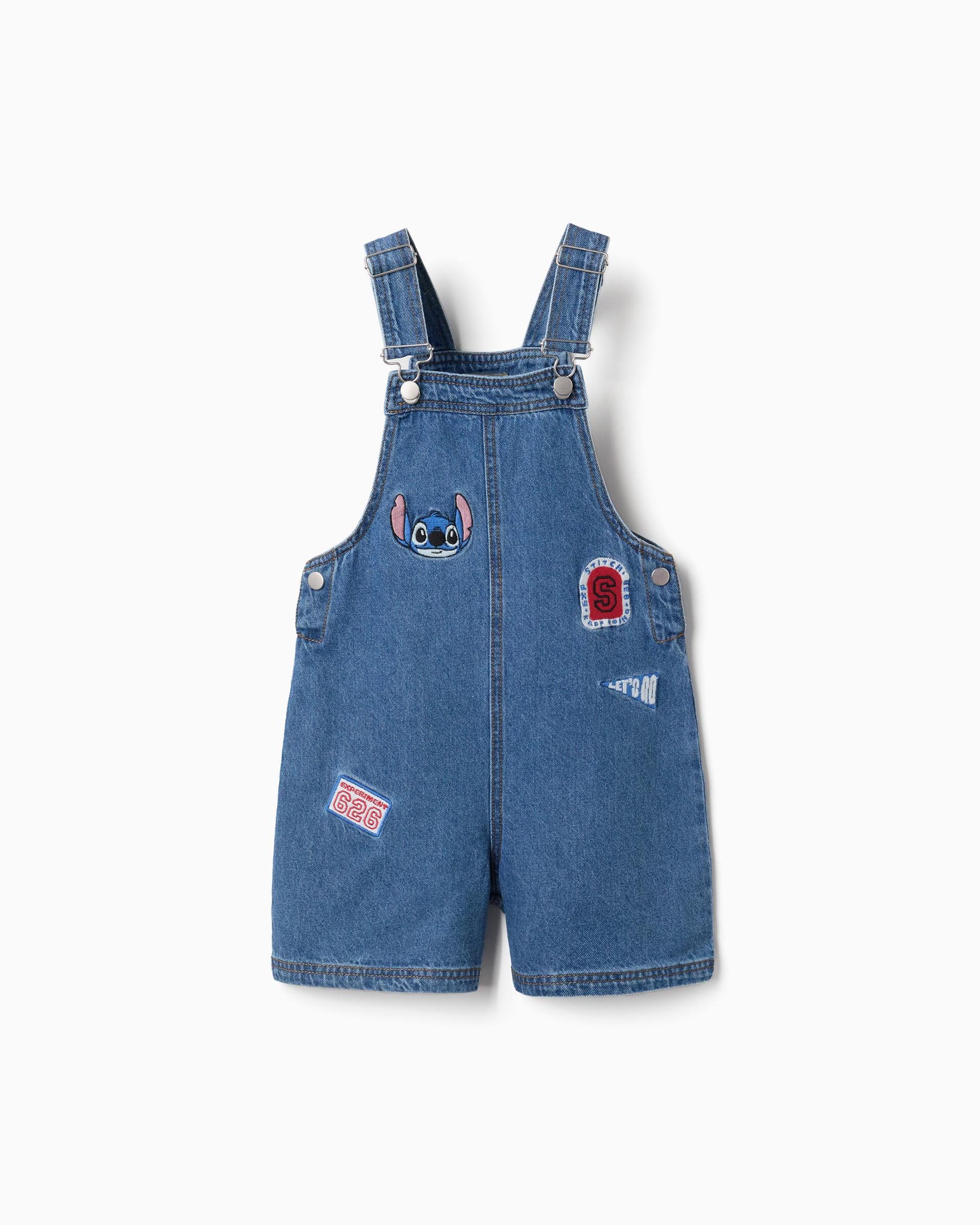 Peto de niña vaquero 100% algodón y con bordado stitch - Zippy - Azul Azul-1