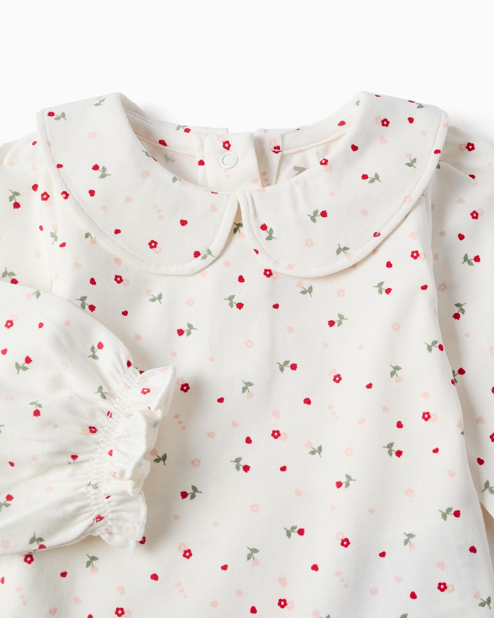 Body de bebé niña de algodón y con estampado floral - Zippy - Blanco Blanco-2