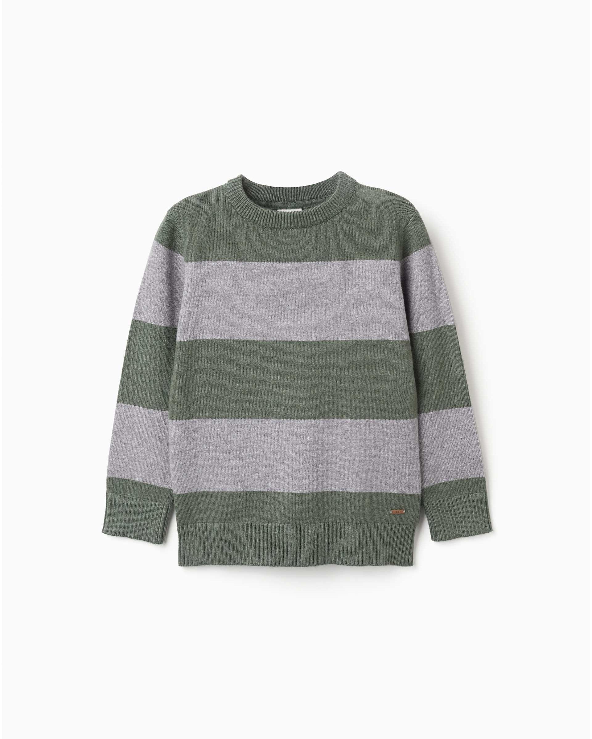 Imagen 1 de Jersey de niño de punto y a rayas - Zippy - Verde oscuro Verde oscuro