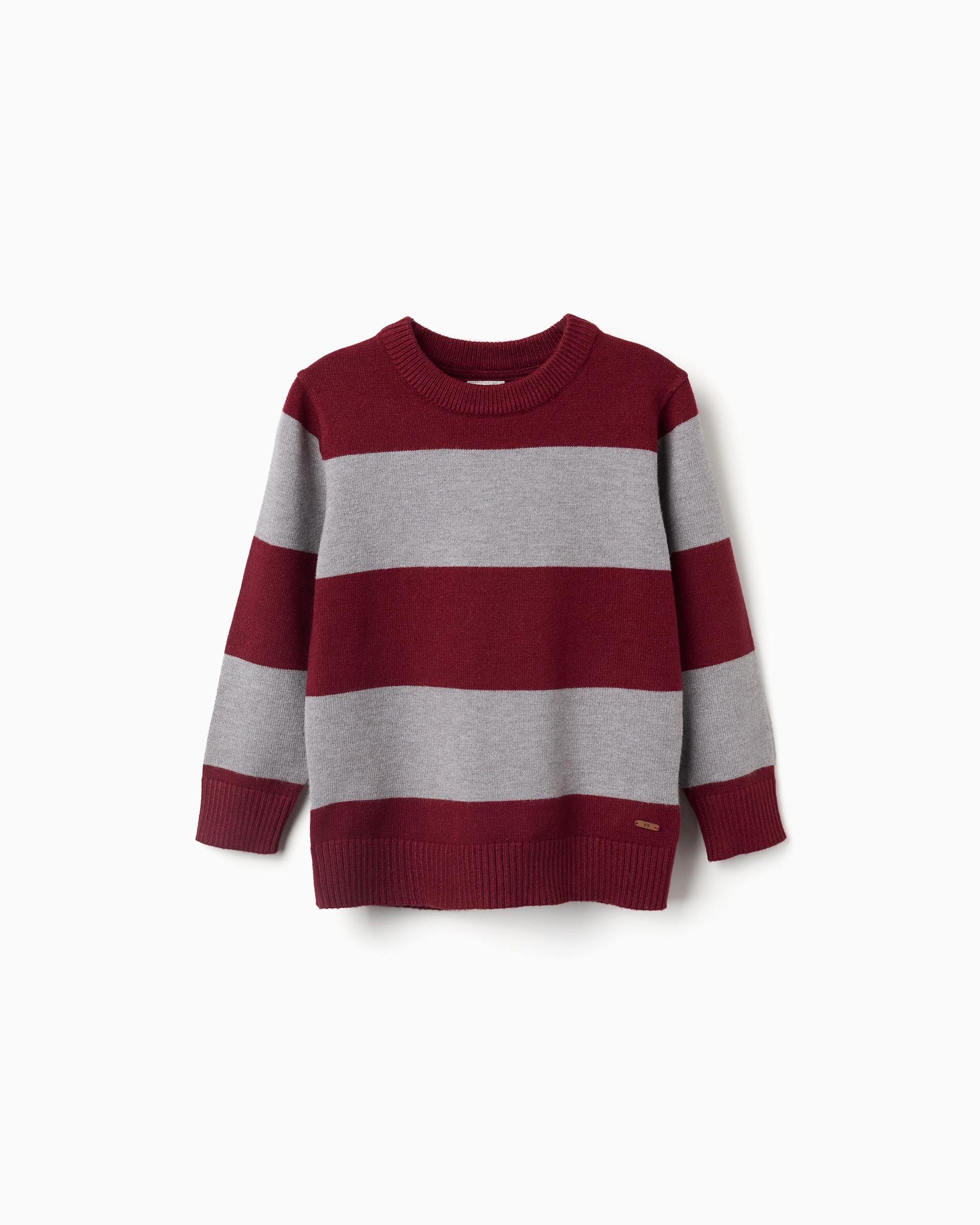 Imagen 1 de Jersey de niño de punto y a rayas Rojo