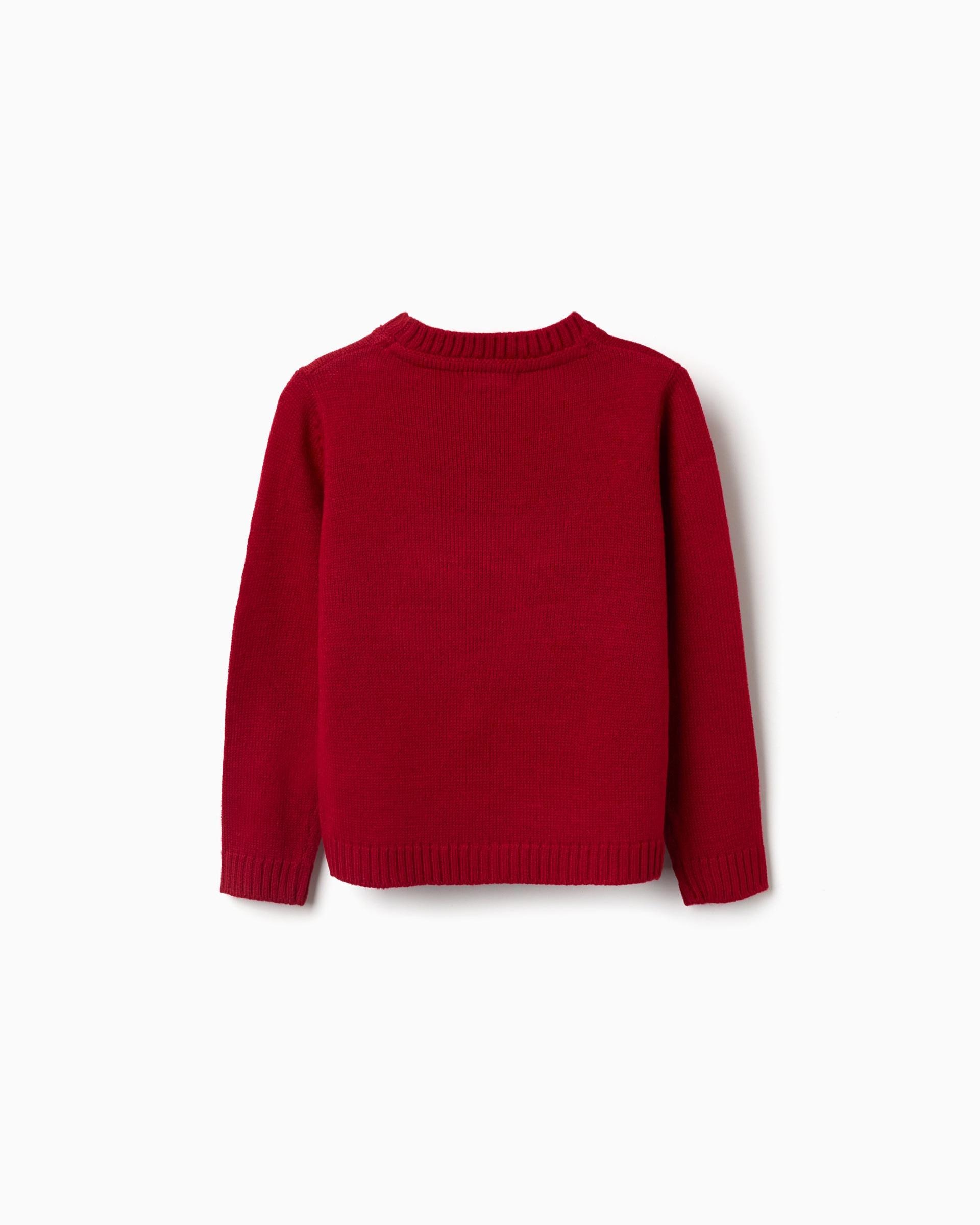 Imagen 3 de Jersey de niña de punto y con reno jacquard - Zippy - Rojo Rojo