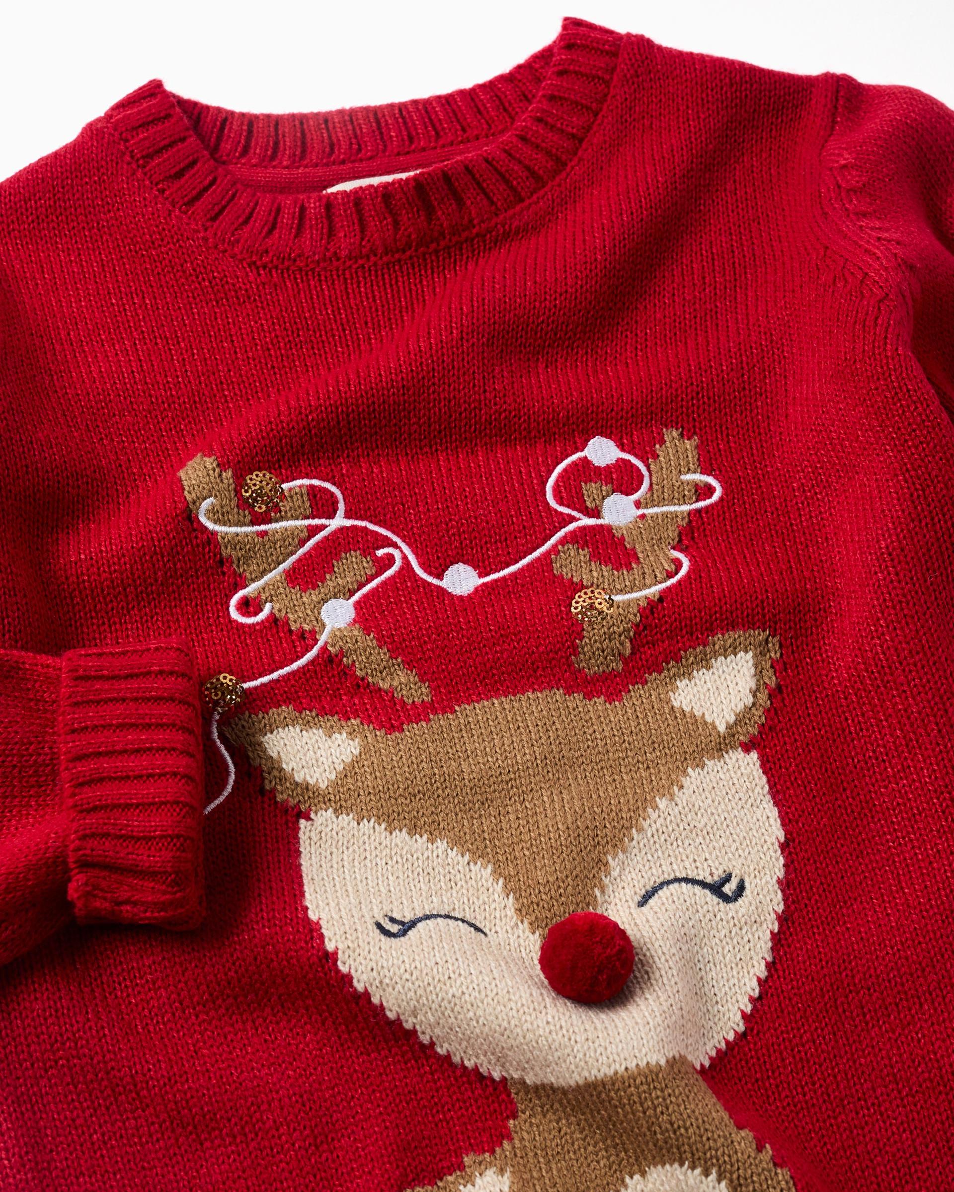 Imagen 2 de Jersey de niña de punto y con reno jacquard - Zippy - Rojo Rojo
