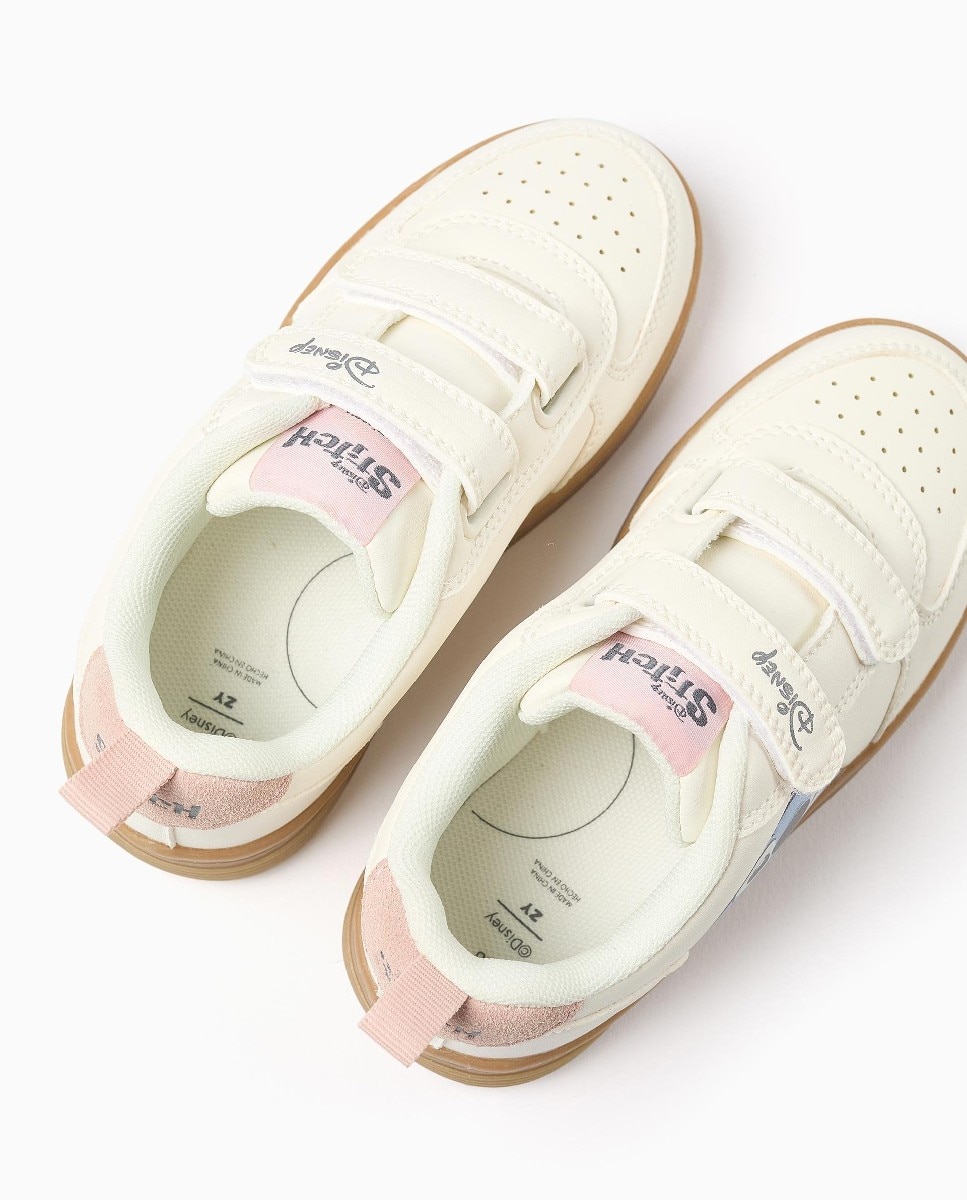 Imagen 2 de Zapatillas bajas de niña con estampado stitch y tiras autoadherentes - Zippy - Beige Beige