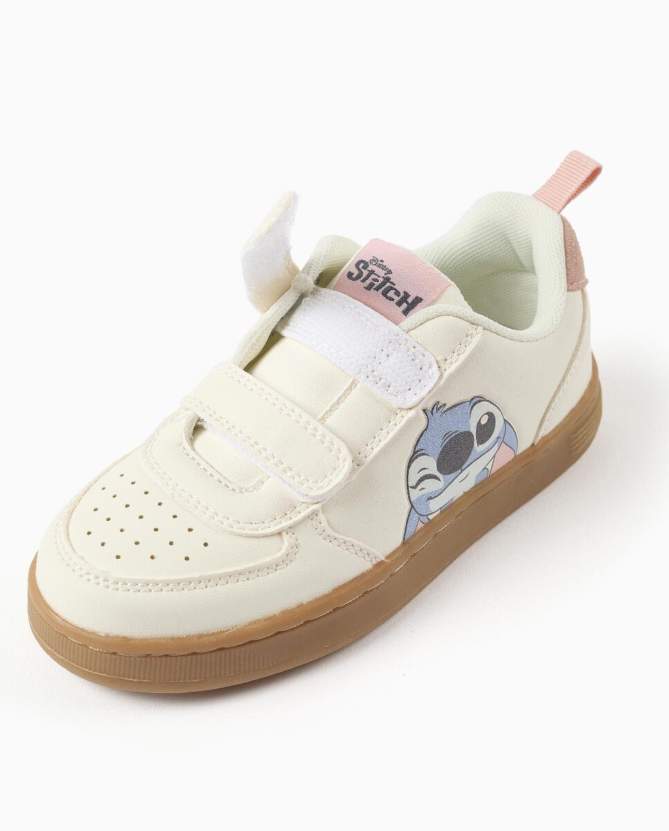 Imagen 4 de Zapatillas bajas de niña con estampado stitch y tiras autoadherentes - Zippy - Beige Beige