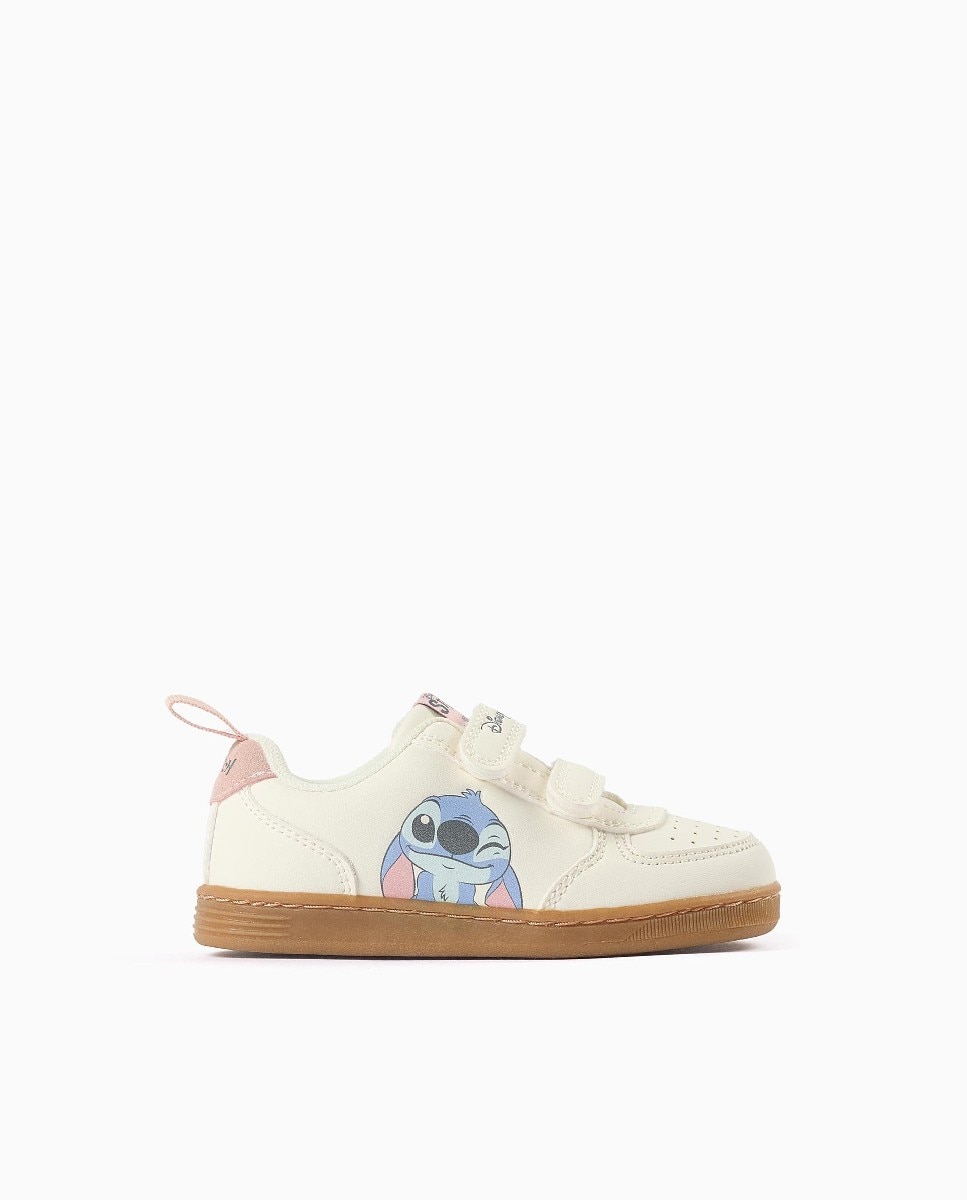 Zapatillas deportivas de bebé niña con estampado stitch y tiras autoadherentes - Zippy - Beige Beige-1