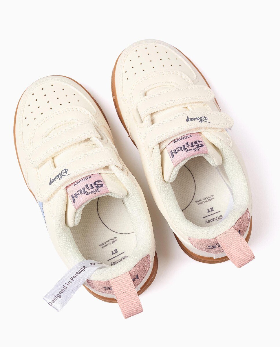 Zapatillas deportivas de bebé niña con estampado stitch y tiras autoadherentes - Zippy - Beige Beige-3