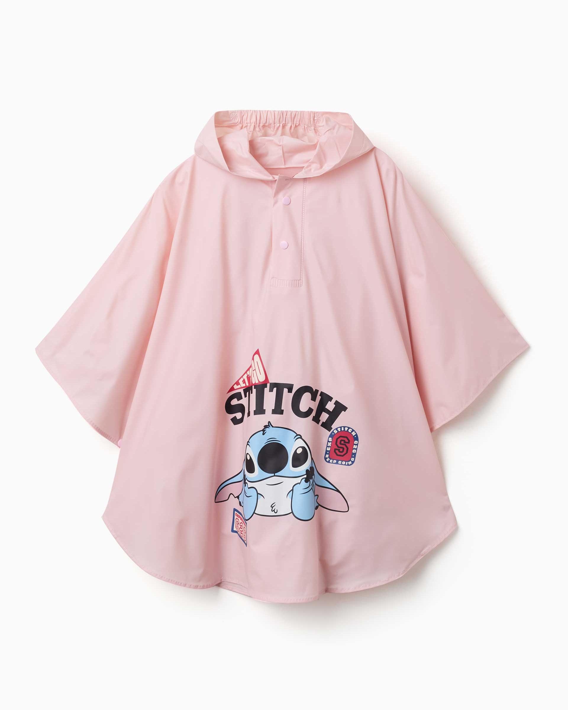 Imagen 0 de Capa de lluvia con capucha y estampado stitch Rosa