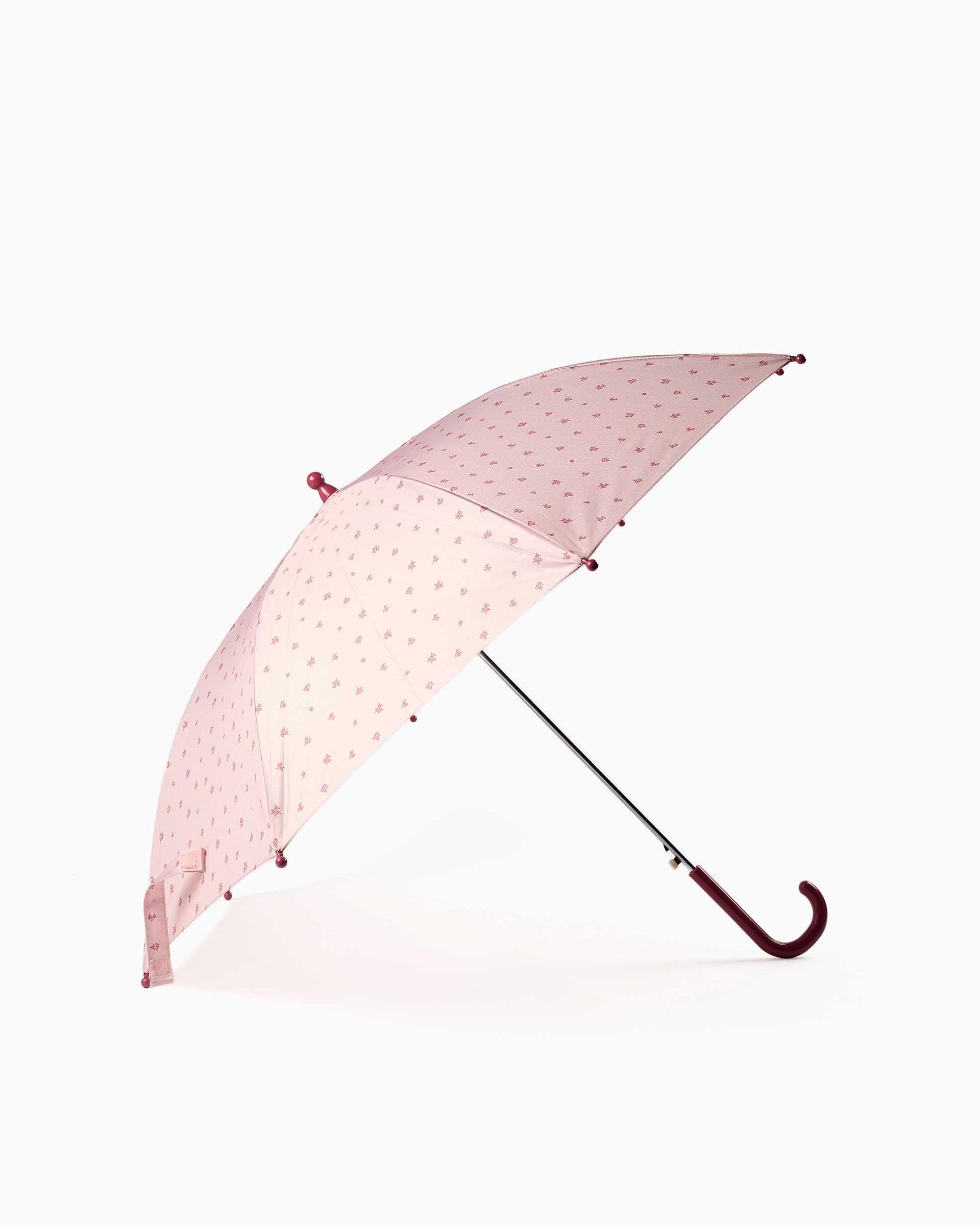 Imagen 0 de Paraguas apertura automática y con estampado floral Rosa