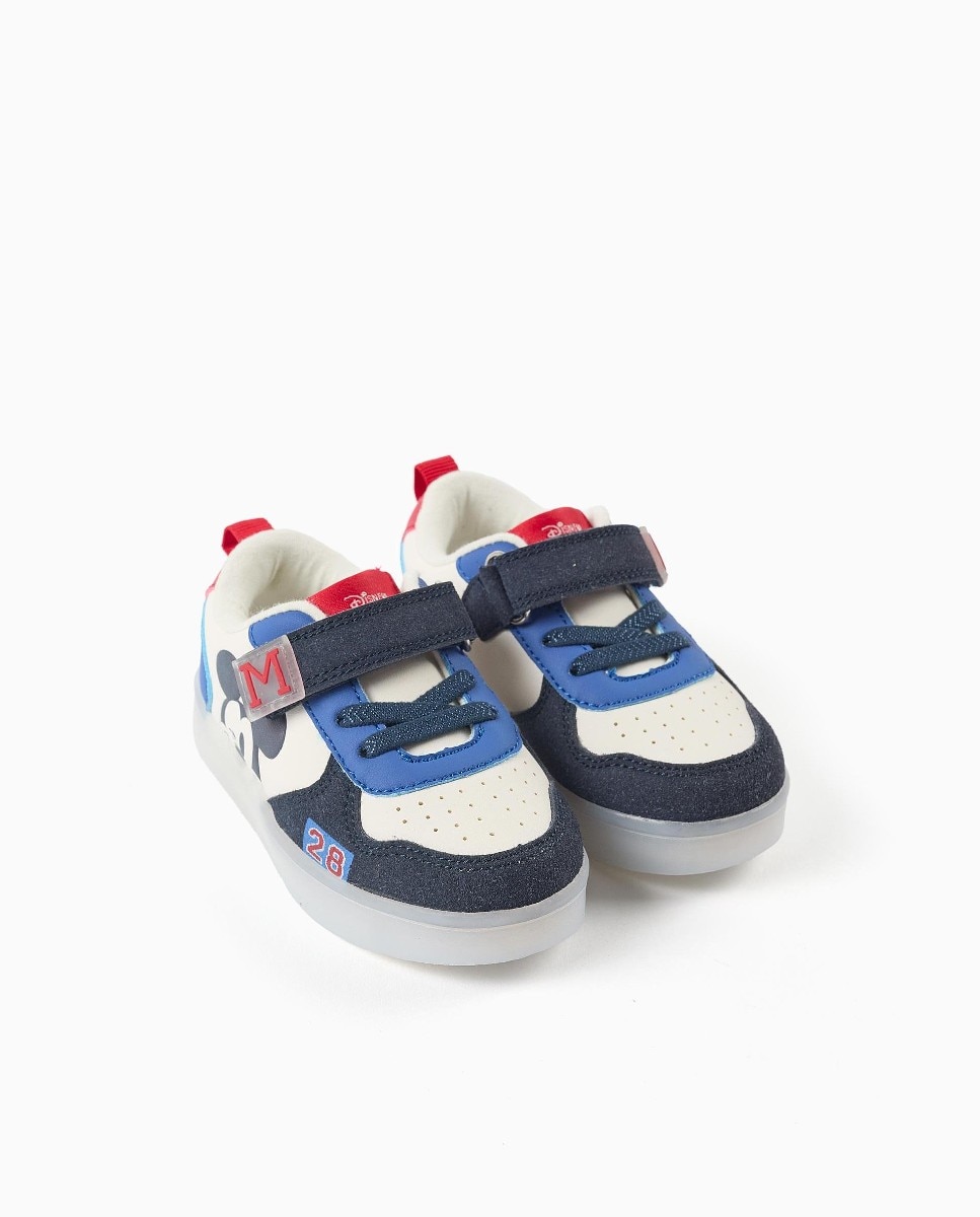 Imagen 3 de Zapatillas de luces de bebé niño con estampado mickey - Zippy - Azul Azul