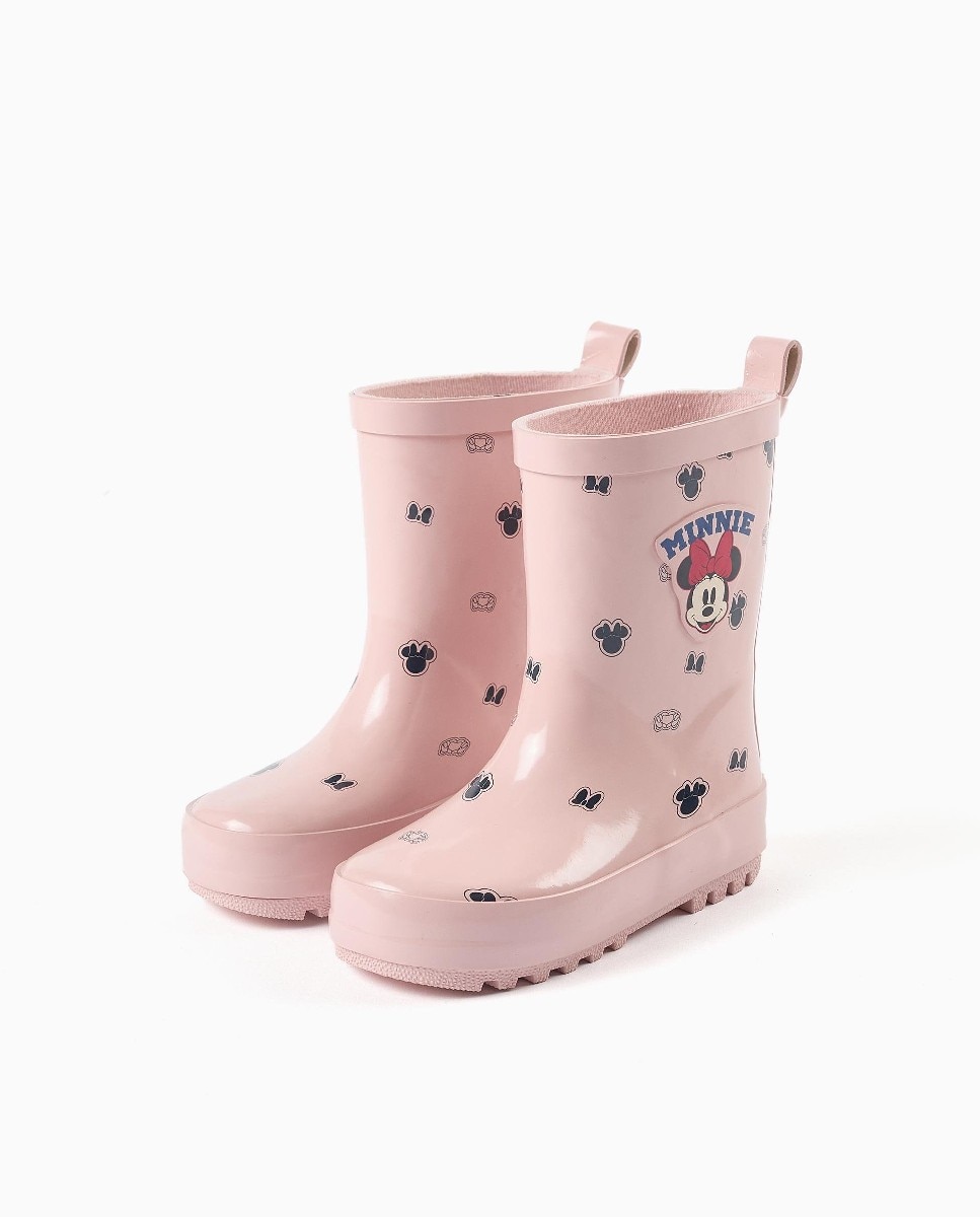 Imagen 3 de Botas de agua bebé niña con estampados minnie y suela antideslizante - Zippy - Rosa Rosa