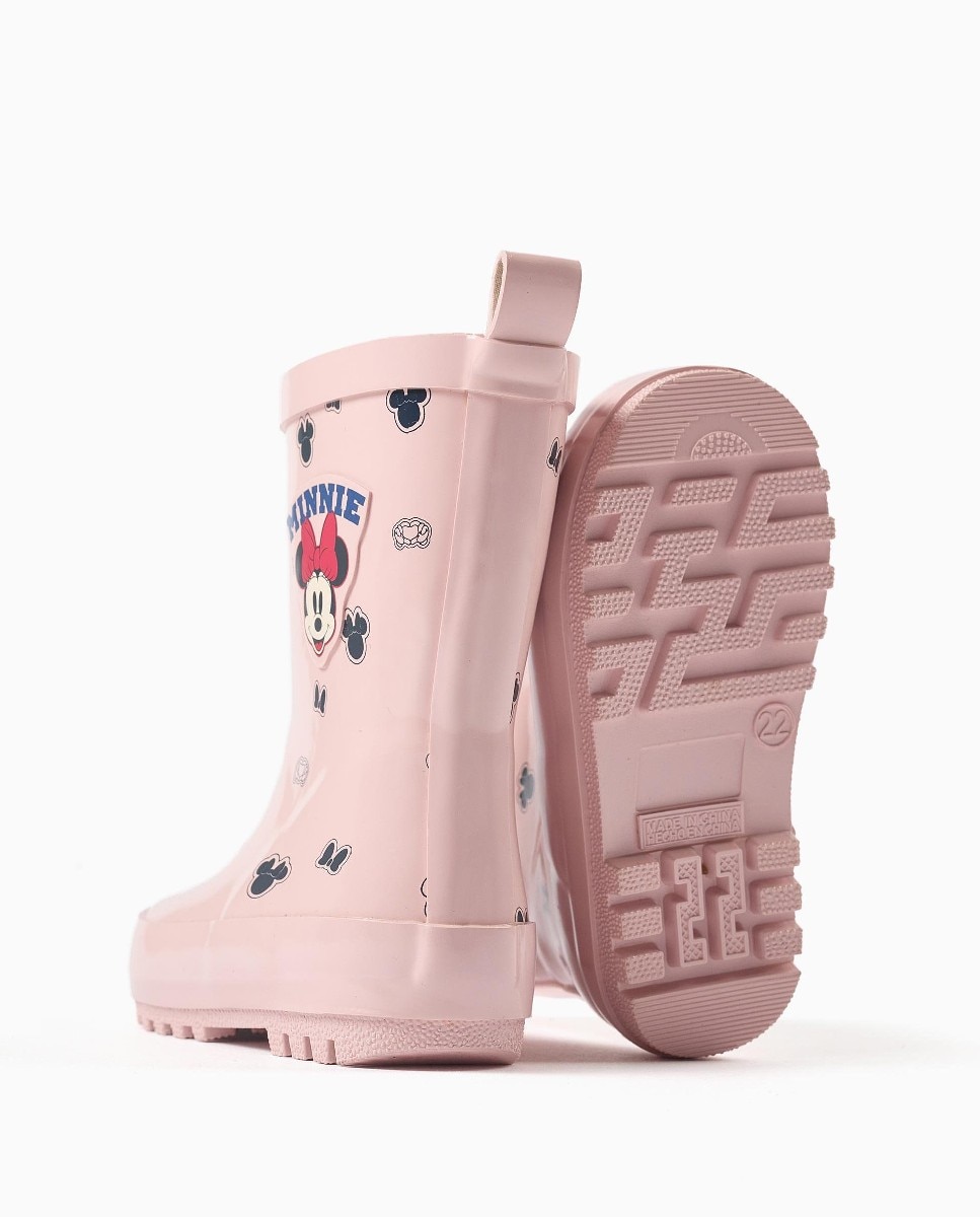 Imagen 2 de Botas de agua bebé niña con estampados minnie y suela antideslizante - Zippy - Rosa Rosa