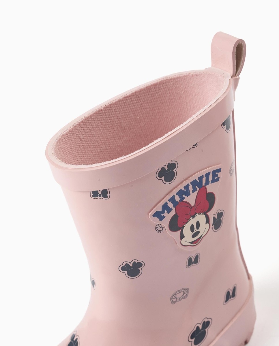 Imagen 4 de Botas de agua bebé niña con estampados minnie y suela antideslizante - Zippy - Rosa Rosa
