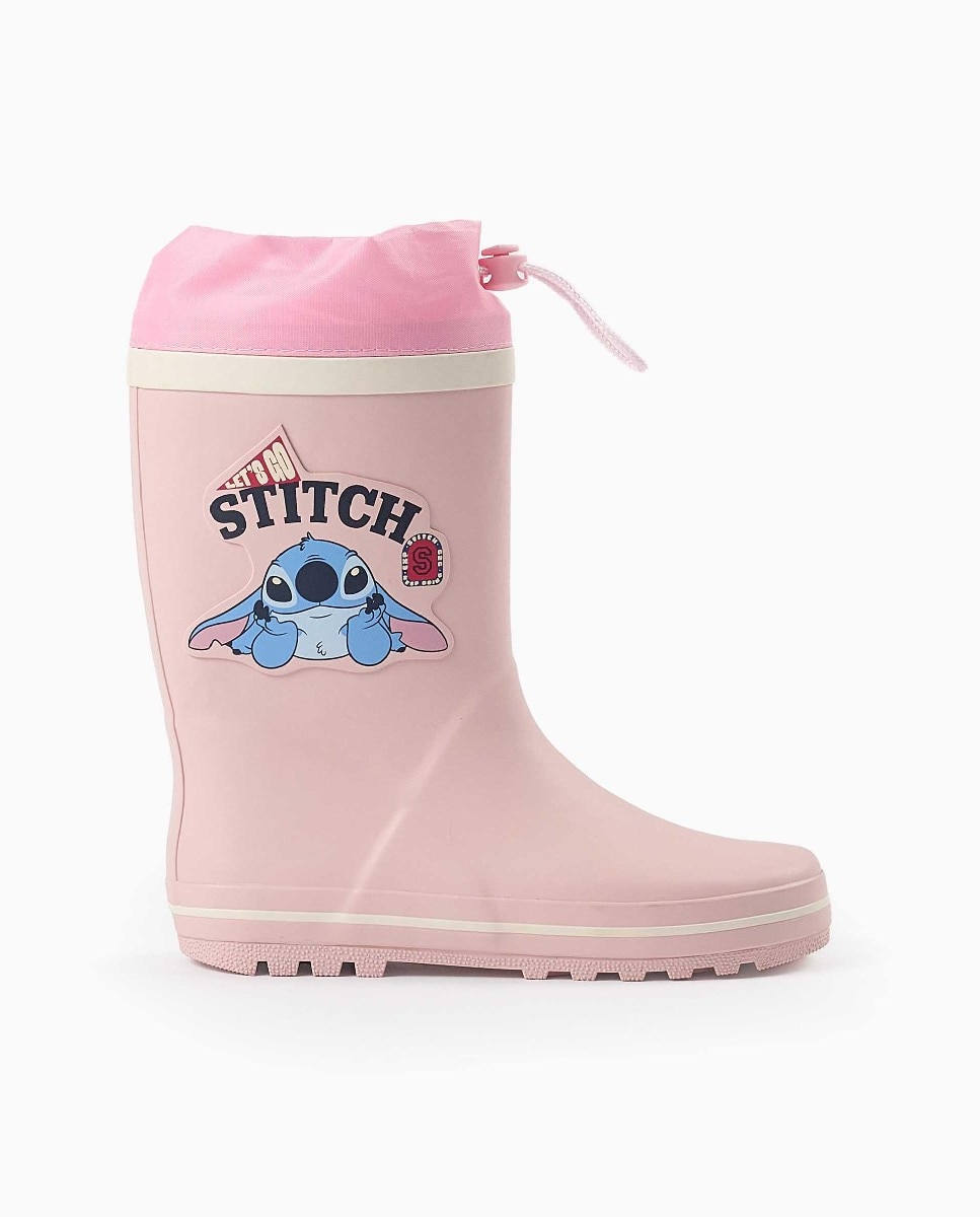 Imagen 0 de Botas de agua de niña con estampado stitch y suela antideslizante Rosa