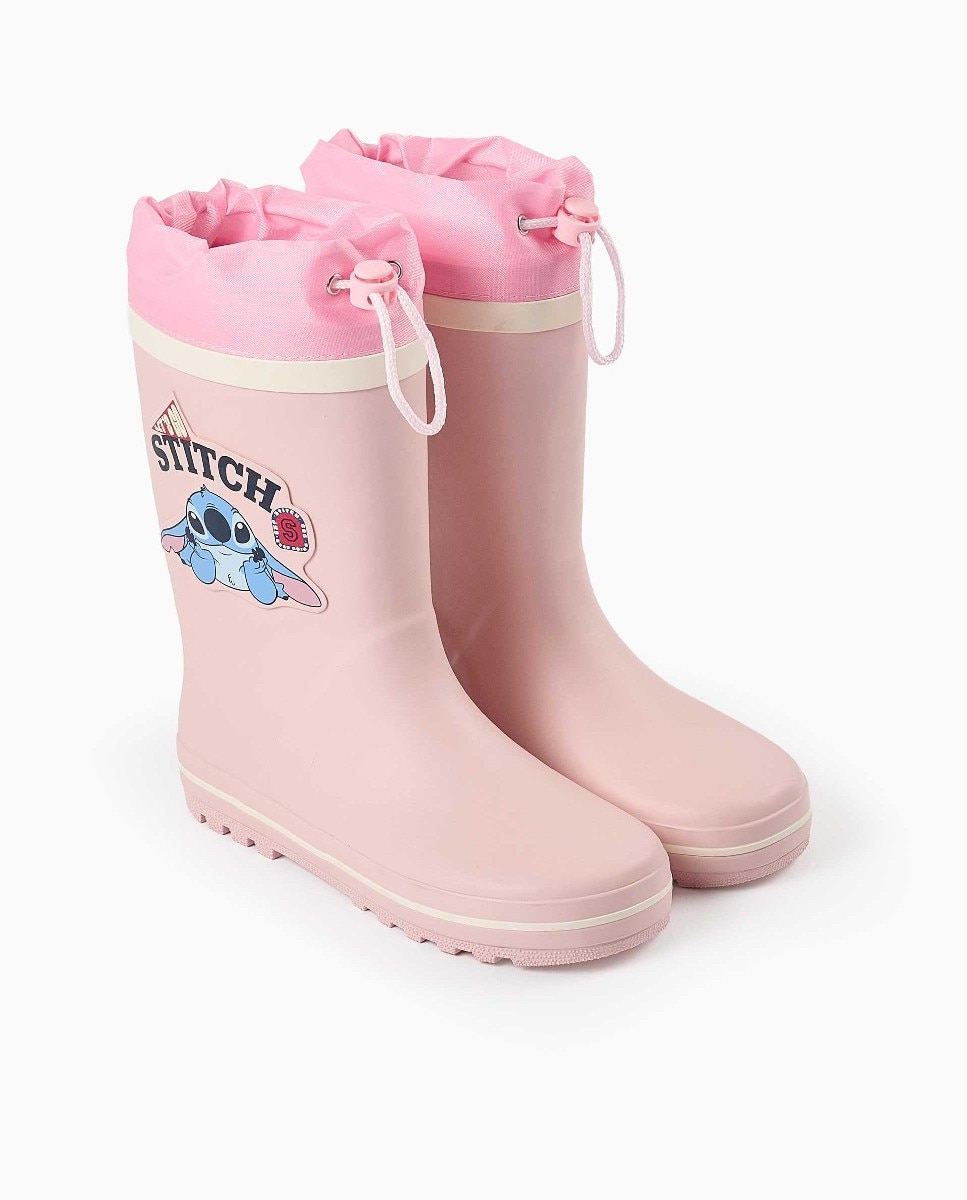 Botas de agua de niña con estampado stitch y suela antideslizante - Zippy - Rosa Rosa-2