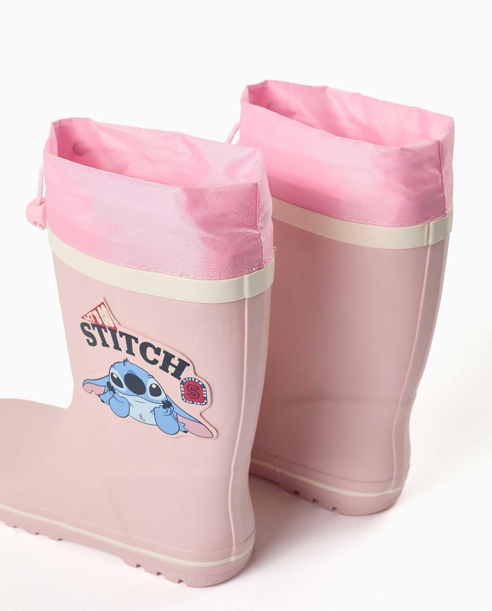 Botas de agua de niña con estampado stitch y suela antideslizante - Zippy - Rosa Rosa-4