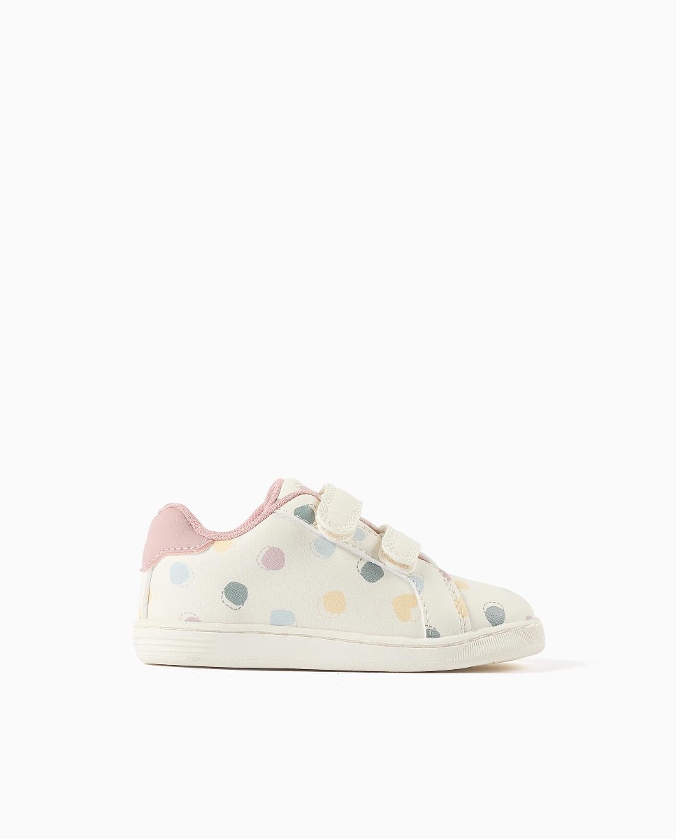 Imagen 1 de Zapatillas deportivas de bebé niña con tiras autoahderentes y lunares Purpura