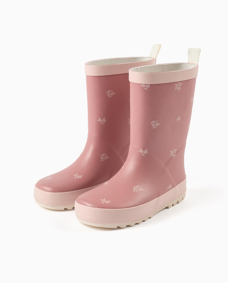 Botas de agua de niña con estampado floral y suela antideslizante - Zippy - Rosa Rosa-2