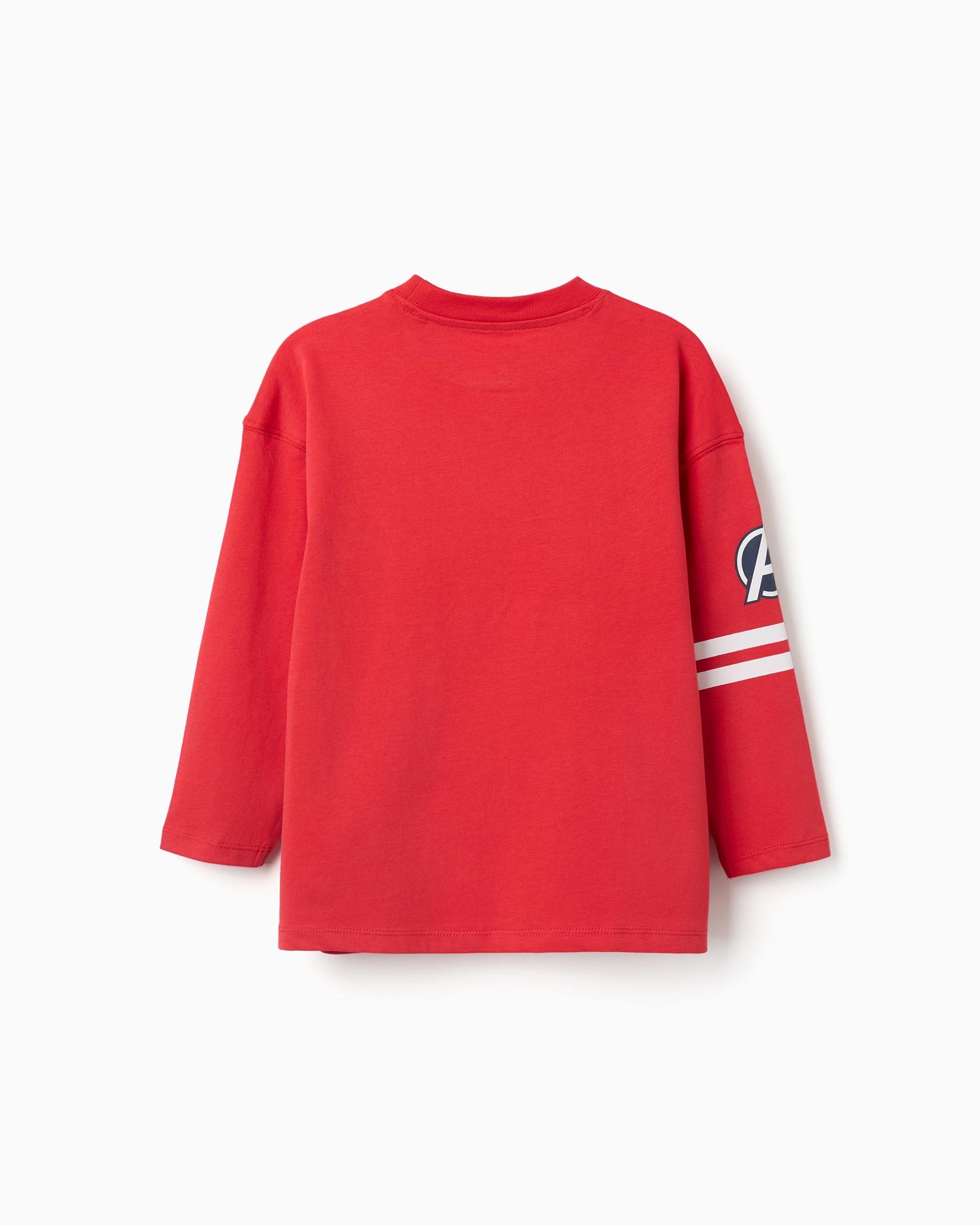 Camiseta de niño 100% algodón y con estampado vengadores - Zippy - Rojo Rojo-3