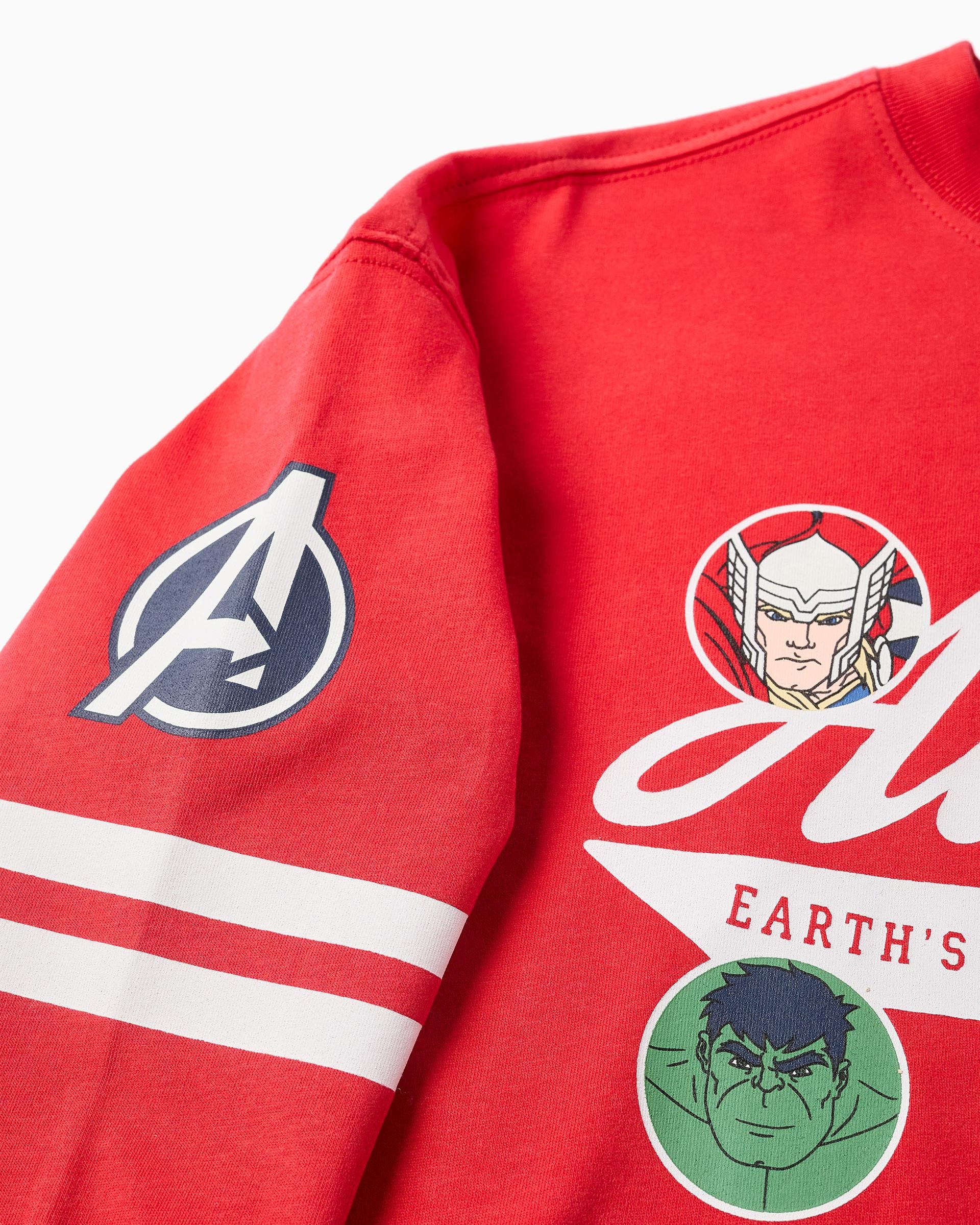 Camiseta de niño 100% algodón y con estampado vengadores - Zippy - Rojo Rojo-4