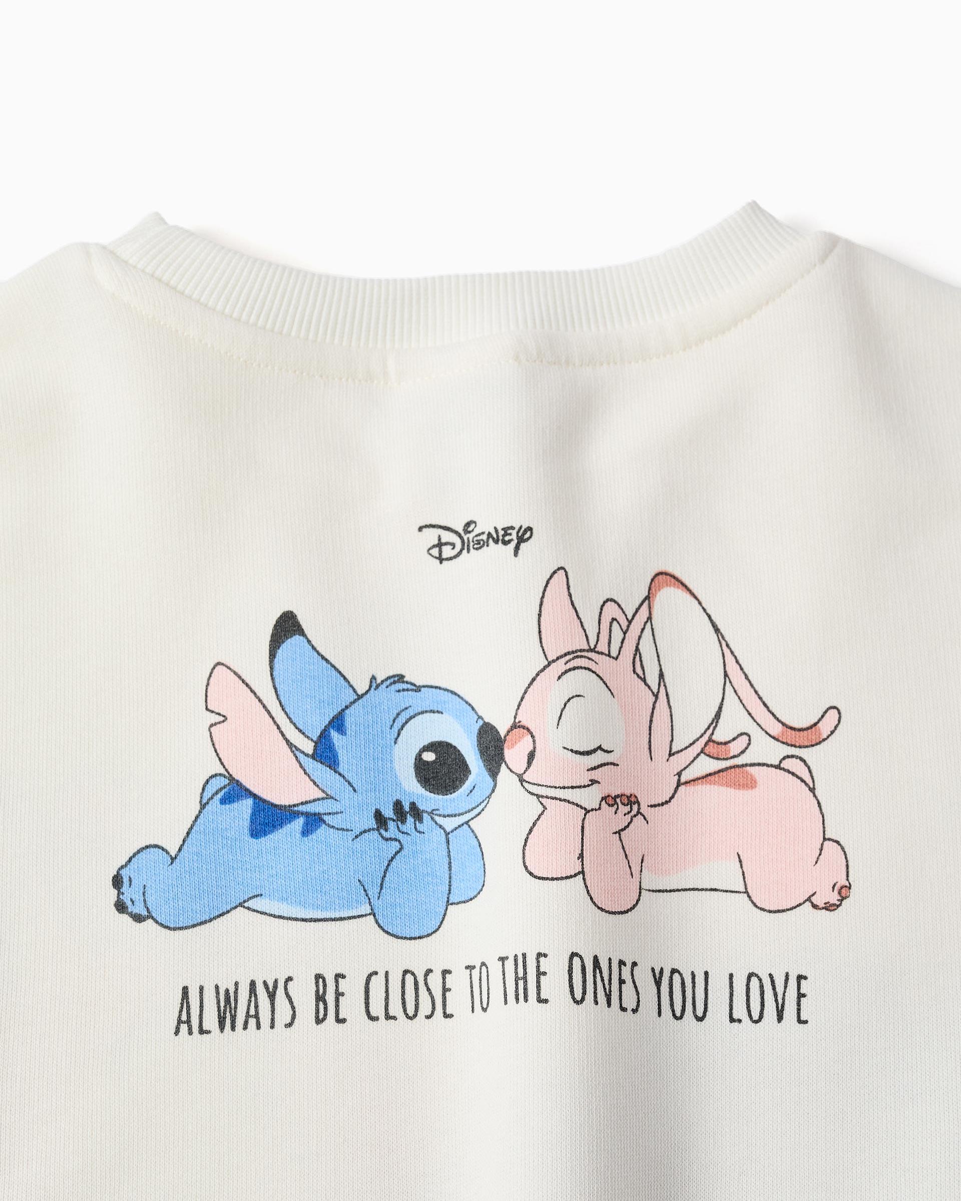 Imagen 4 de Sudadera de niña perchada y con estampado Stitch y Angel - Zippy - Blanco Blanco