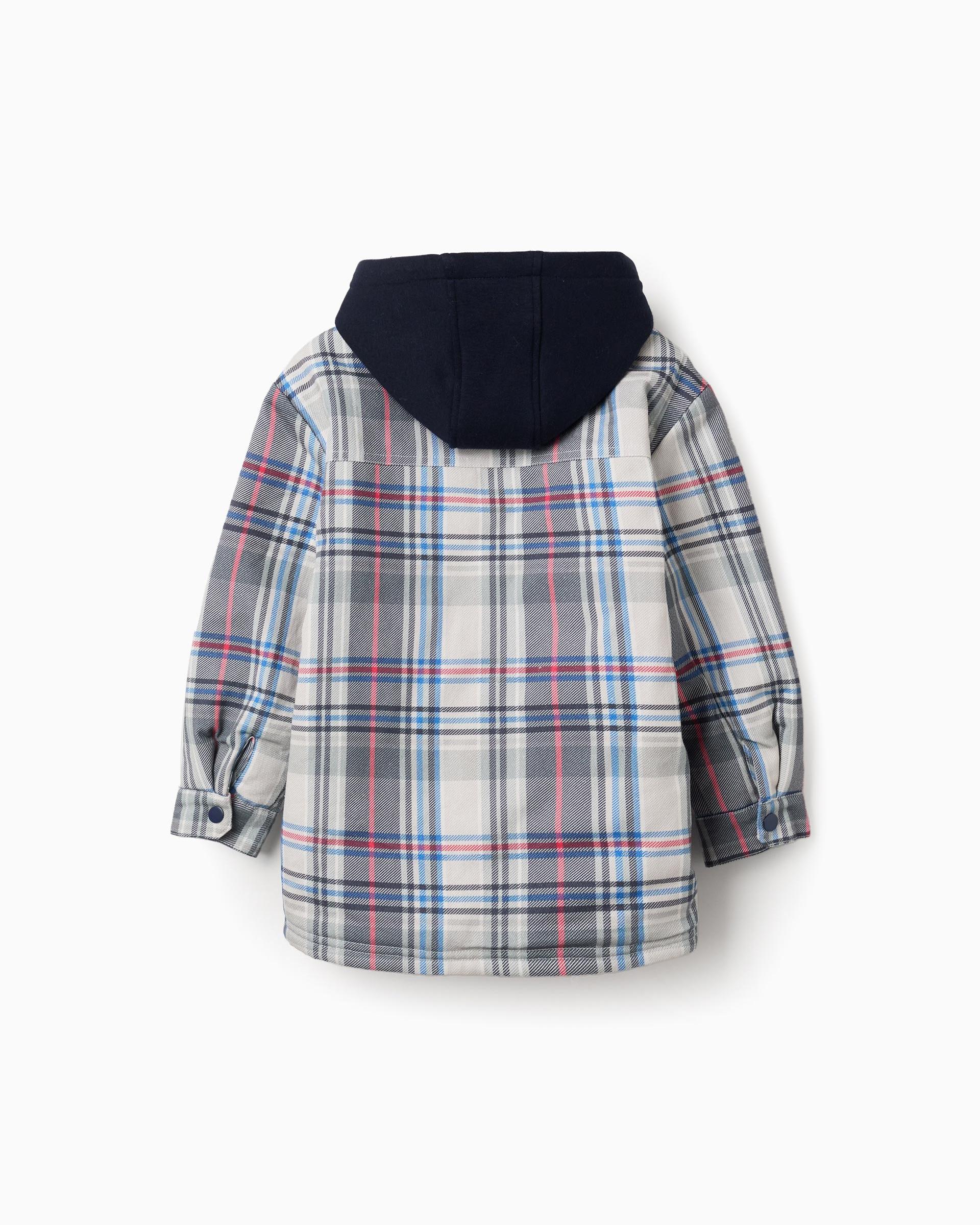 Chaqueta de niño a cuadros y con forro en sherpa - Zippy - Azul Azul-3