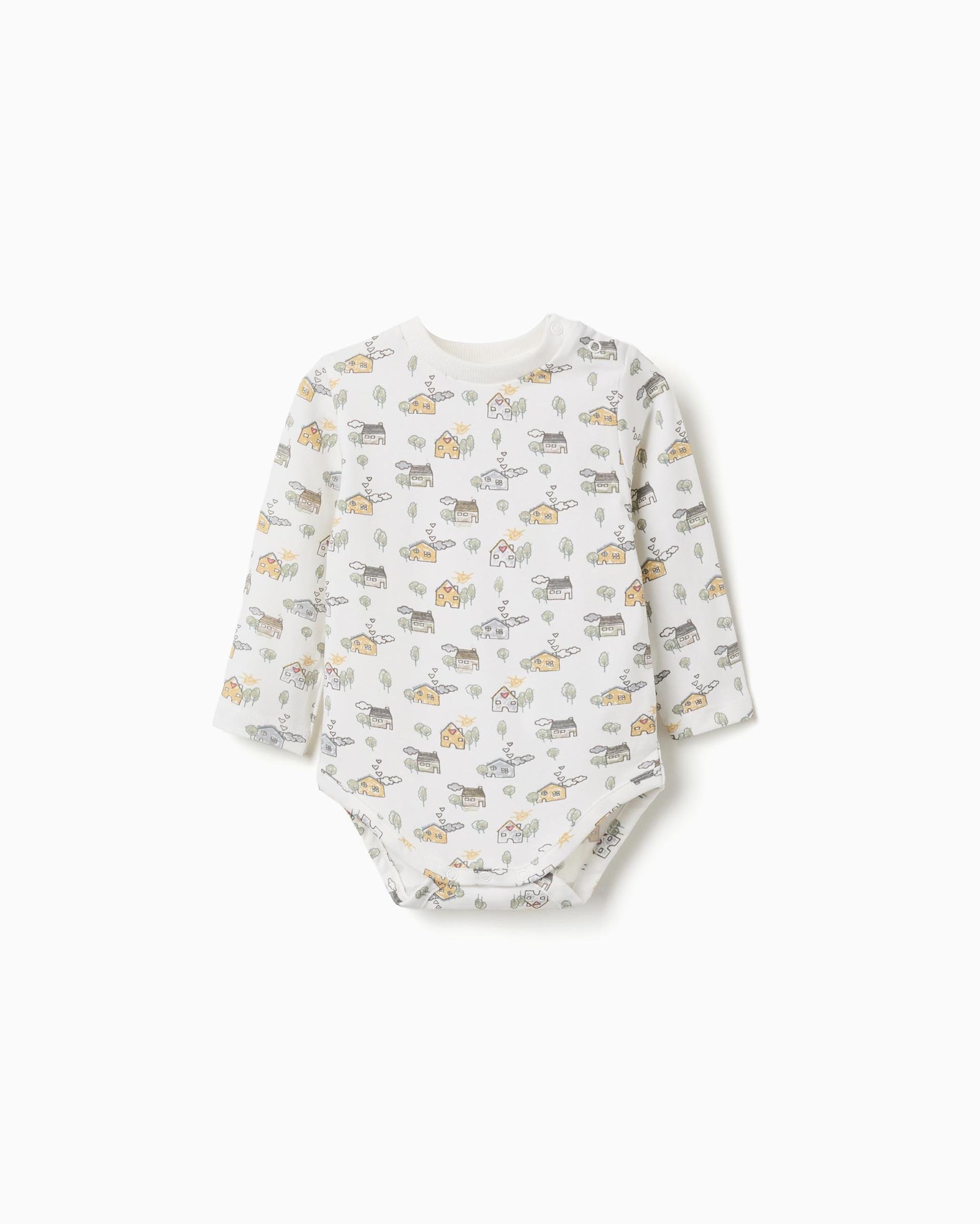 Imagen 0 de Body de bebé niño de algodón y con estampado Blanco