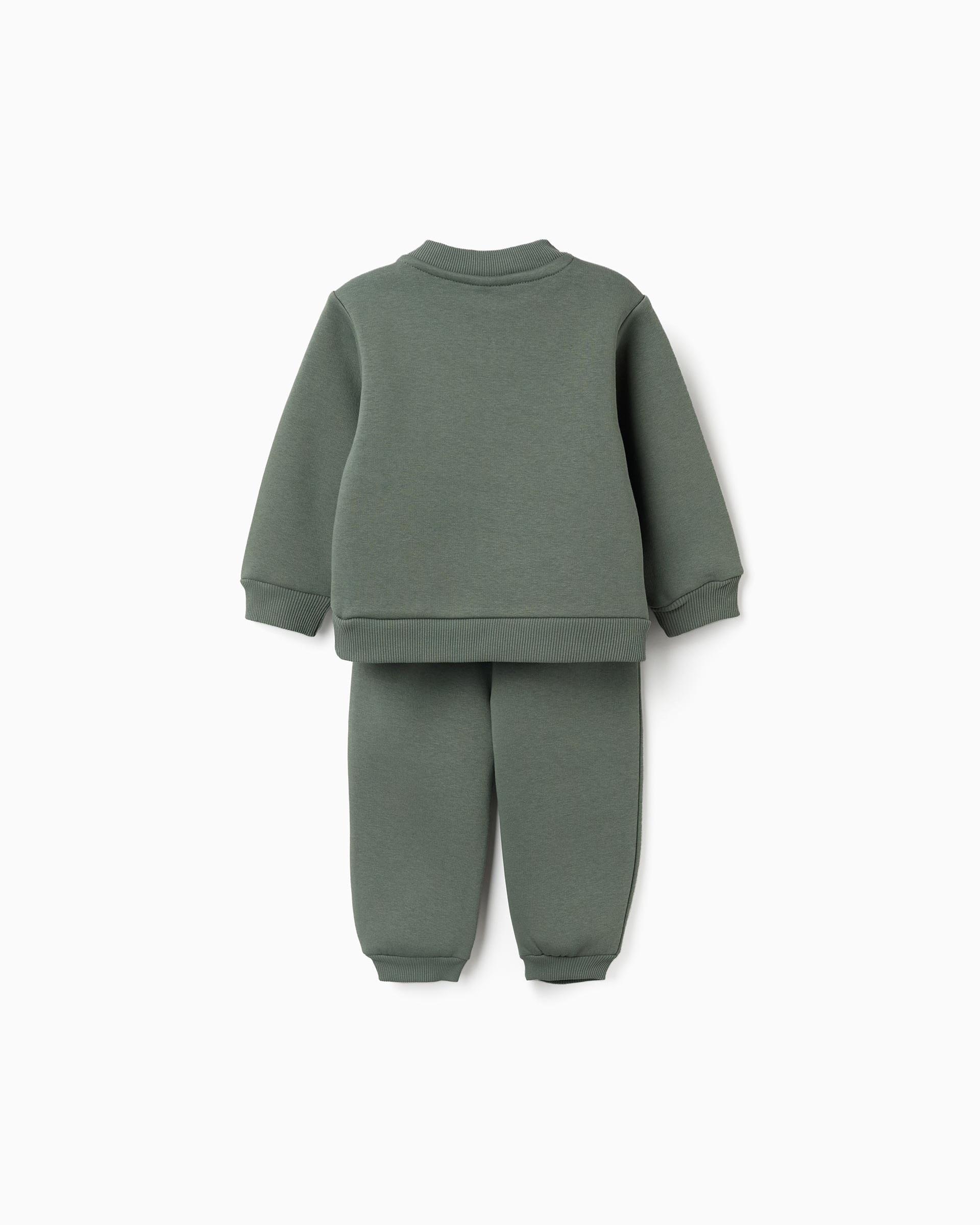 Chándal de bebé niño perchado y con estampado - Zippy - Verde oscuro Verde oscuro-3