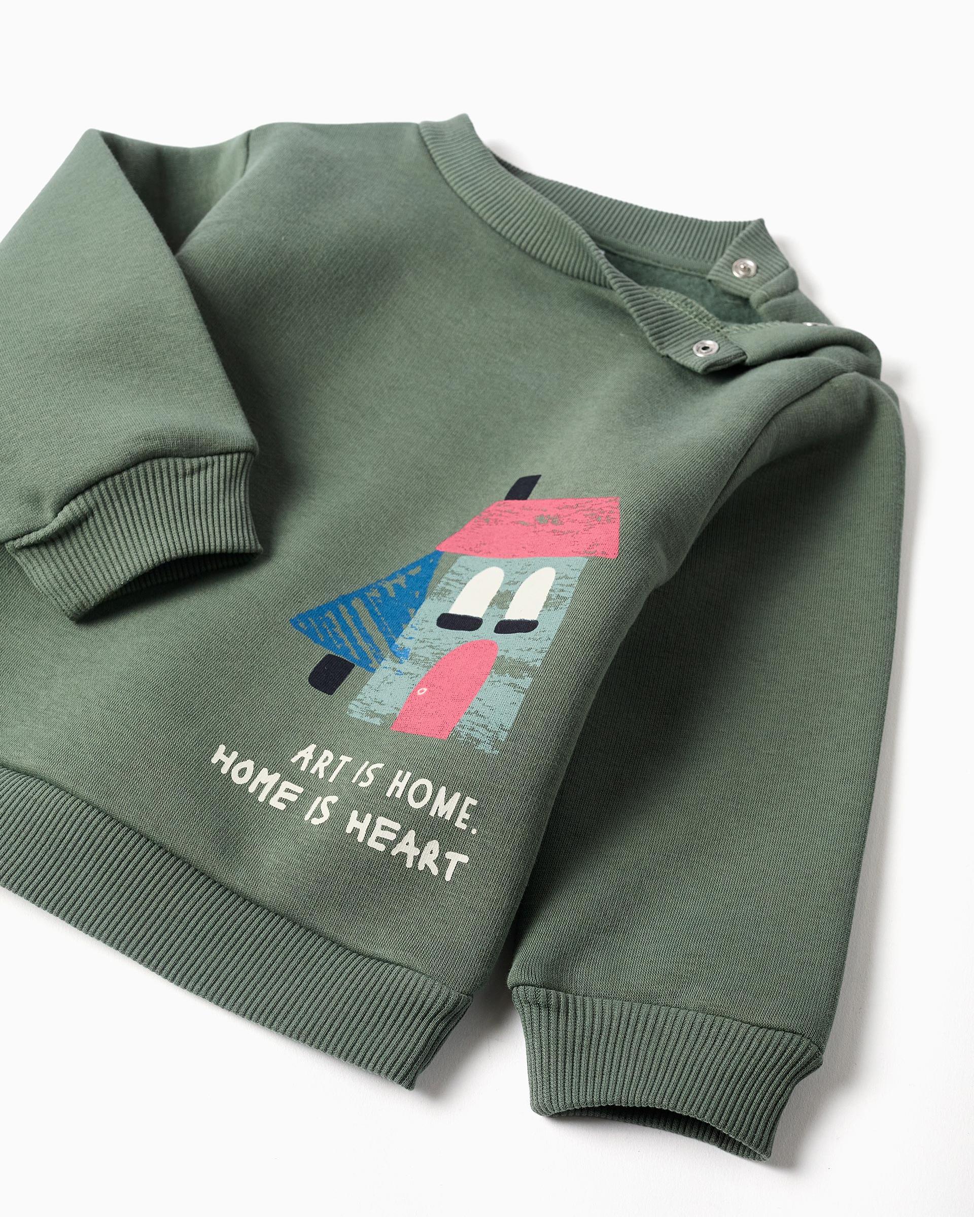 Chándal de bebé niño perchado y con estampado - Zippy - Verde oscuro Verde oscuro-2