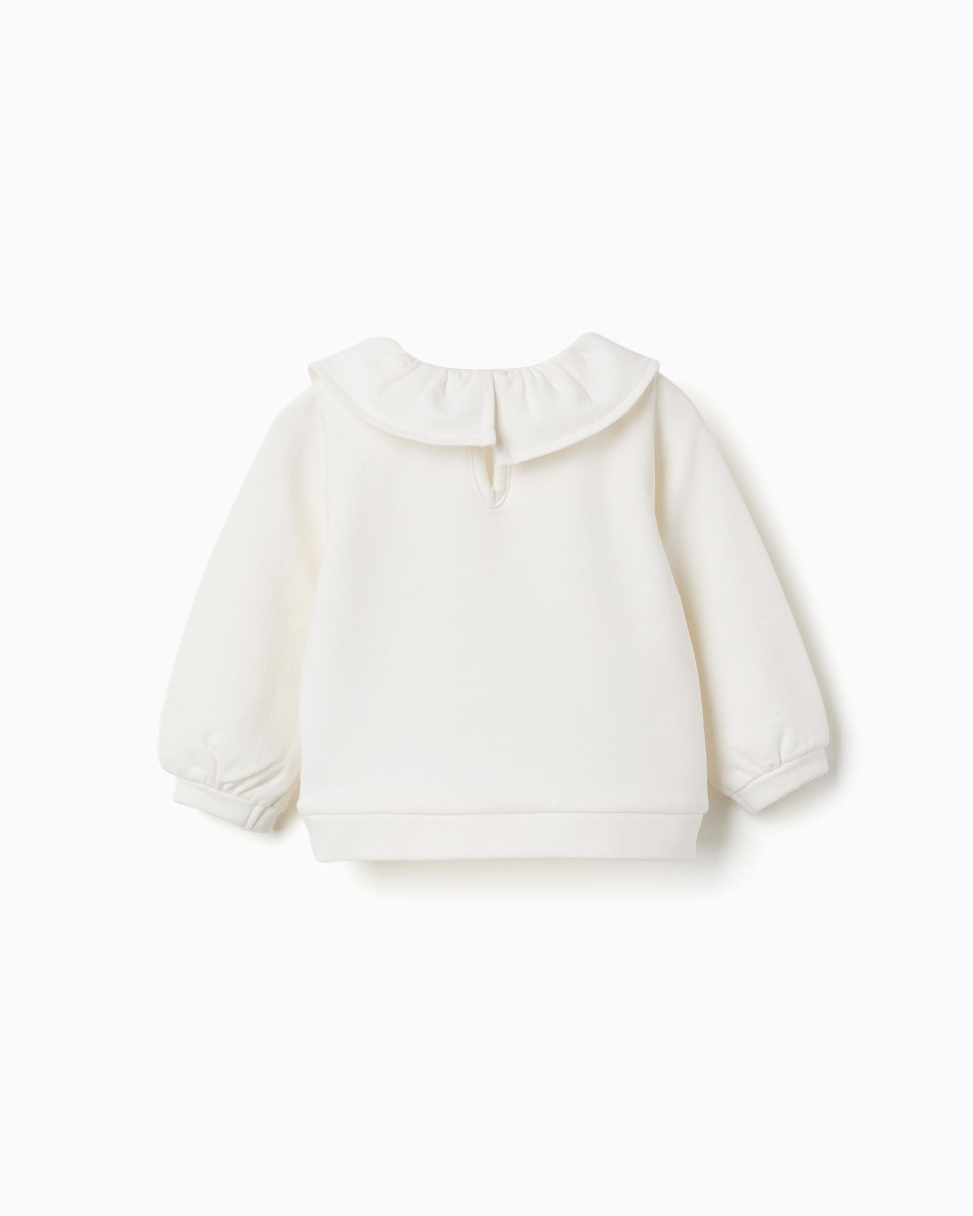 Sudadera de bebé niña perchada y con estampado - Zippy - Blanco Blanco-3