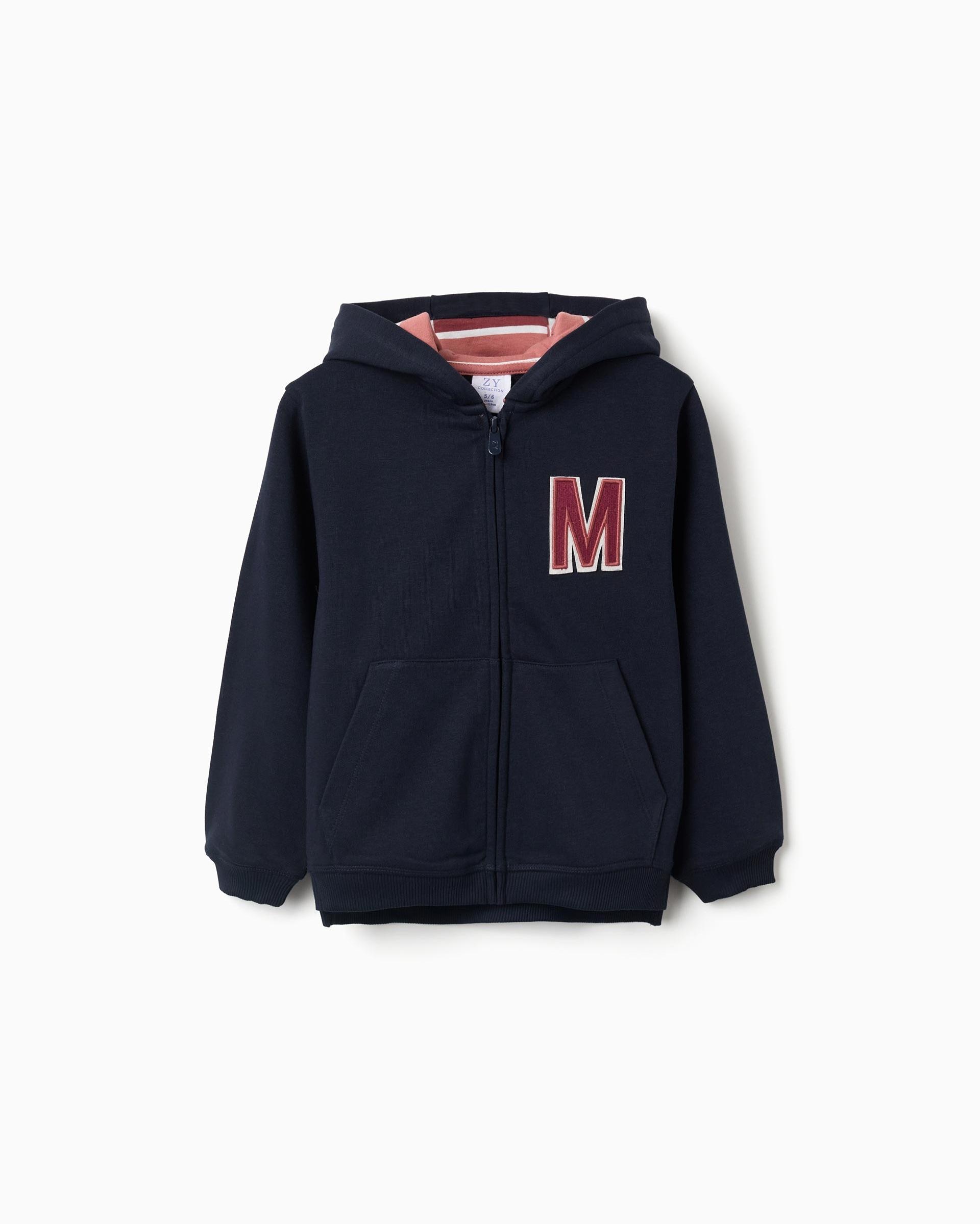 Imagen 0 de Sudadera de niña de felpa y con capucha Azul marino