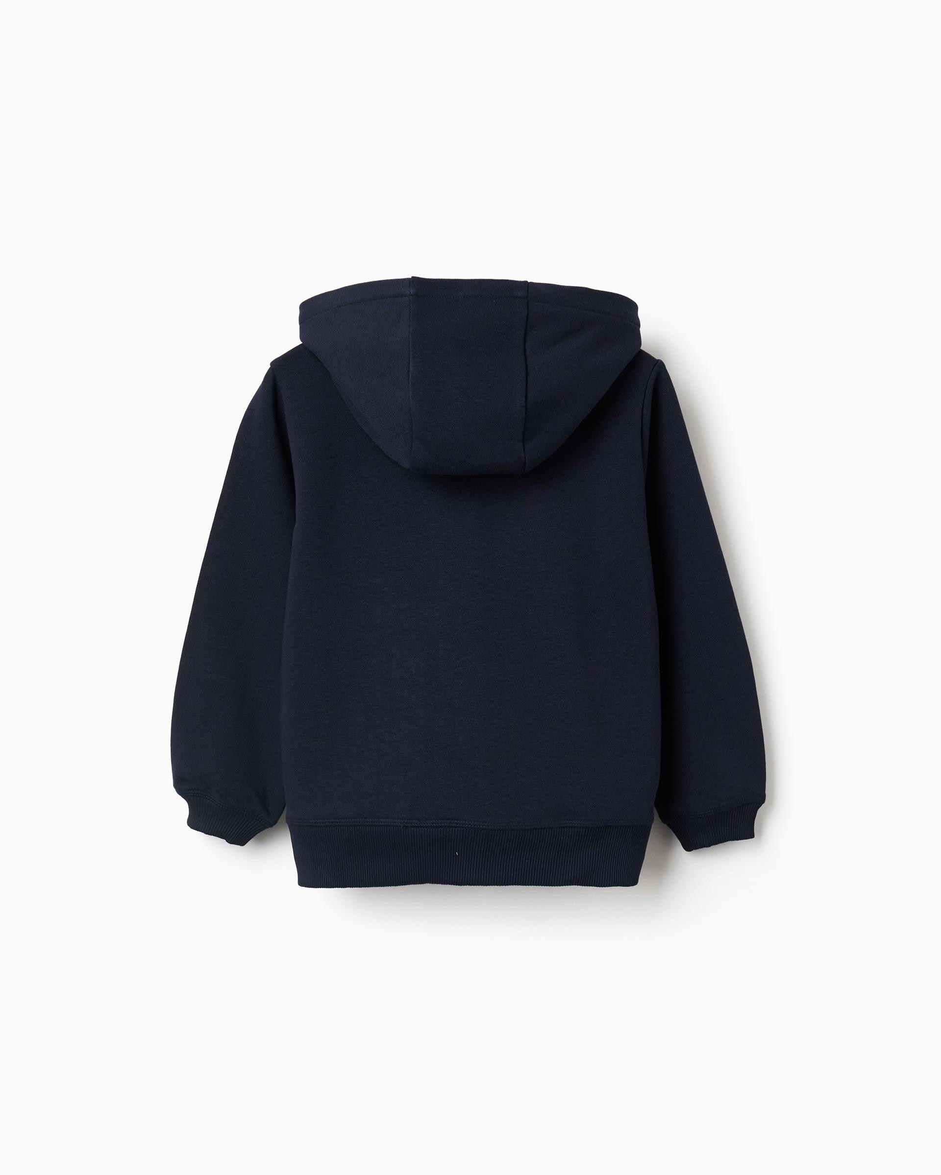 Sudadera de niña de felpa y con capucha - Zippy - Azul marino Azul marino-3