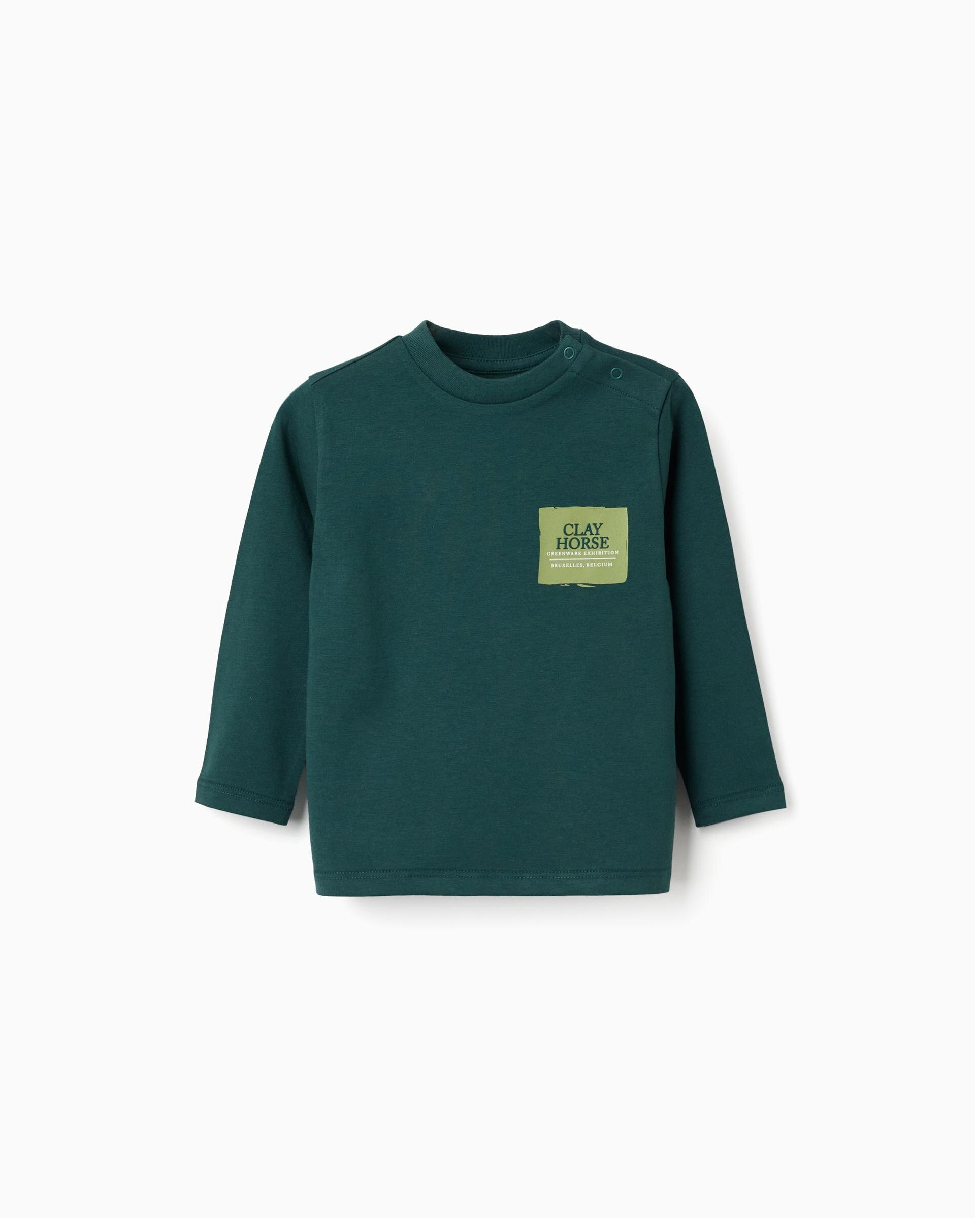 Imagen 1 de Camiseta de bebé niño 100% algodón y con estampado - Zippy - Verde oscuro Verde oscuro
