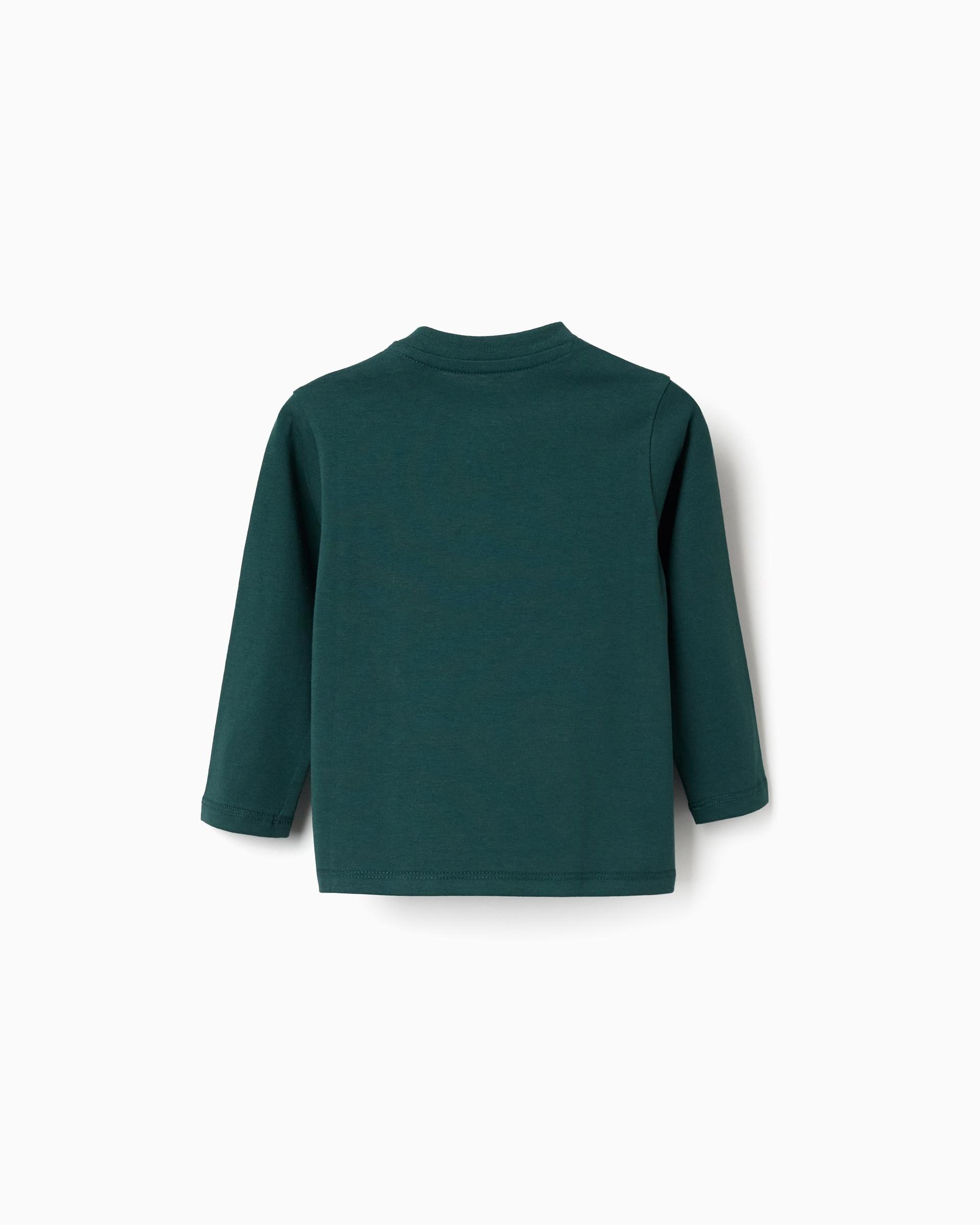 Imagen 3 de Camiseta de bebé niño 100% algodón y con estampado - Zippy - Verde oscuro Verde oscuro