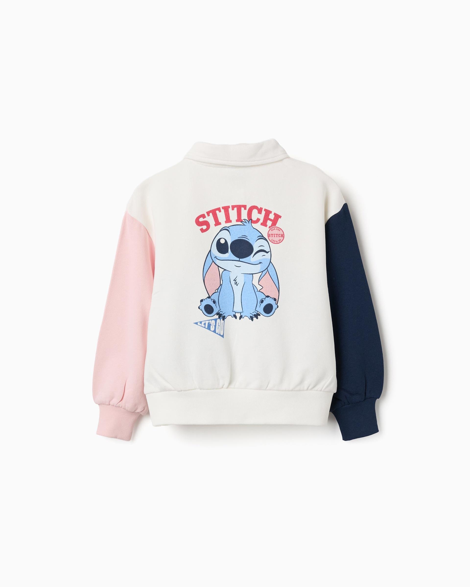Imagen 3 de Sudadera de niña 100% algodón y con estampado Stitch - Zippy - Azul claro Azul claro