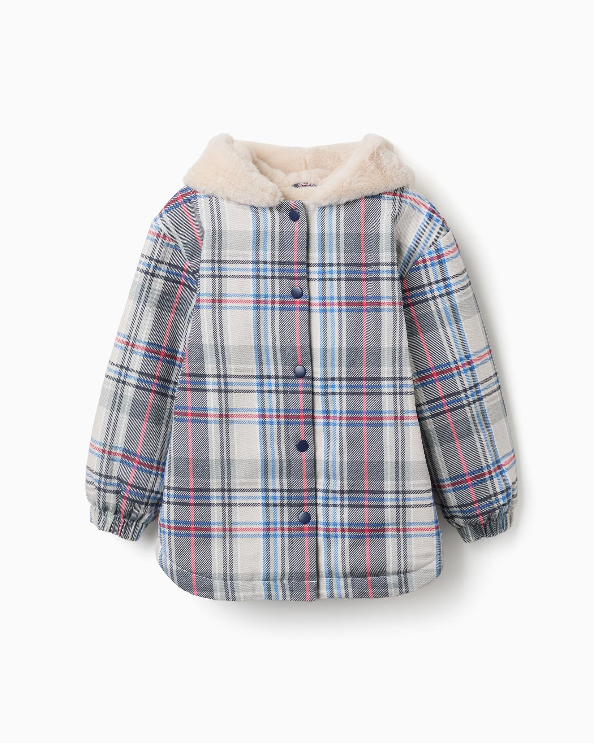 Imagen 0 de Chaqueta de niña con capucha y forro de pelo Azul