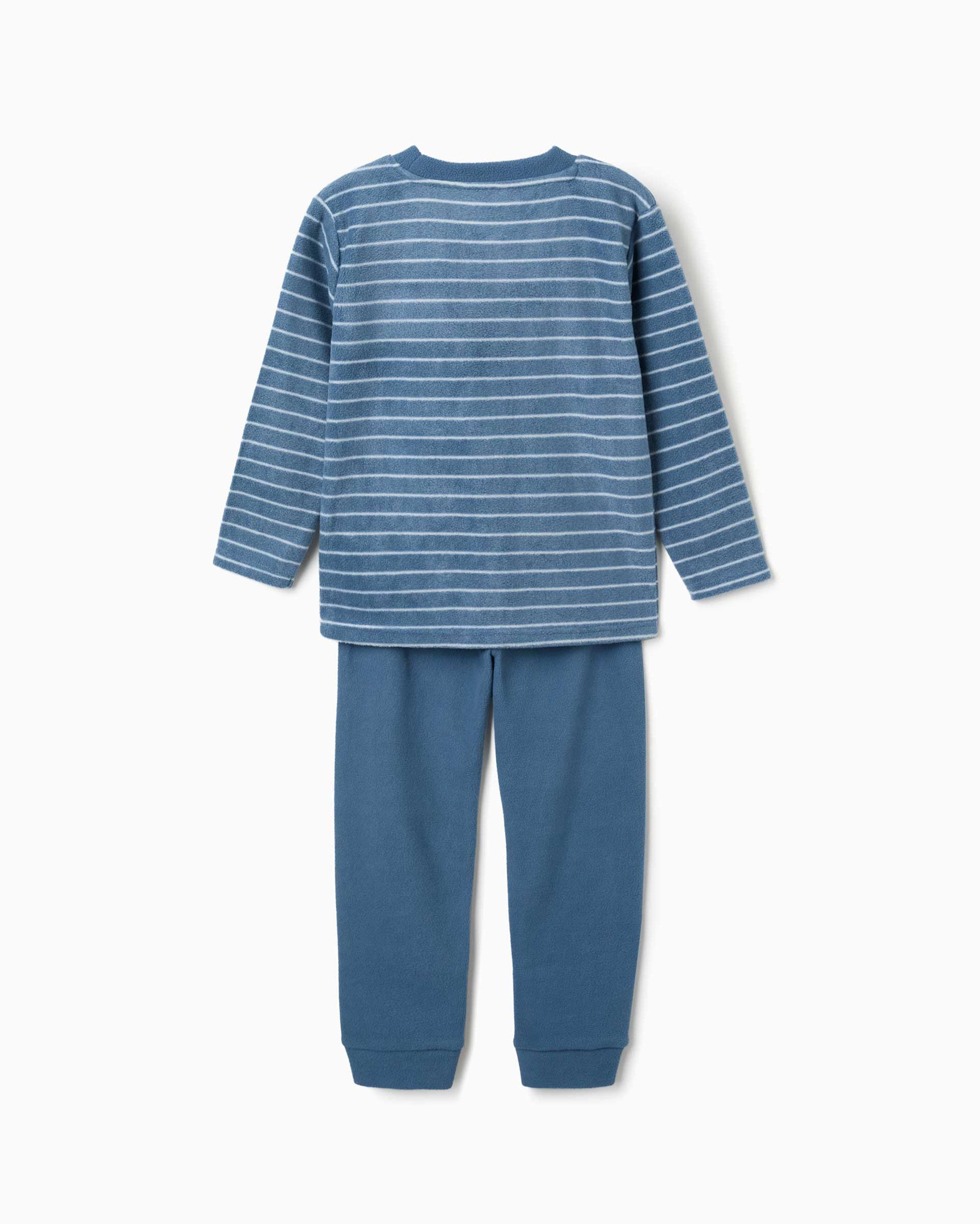 Imagen 3 de Pijama de niño de felpa polar y a rayas - Zippy - Azul Azul
