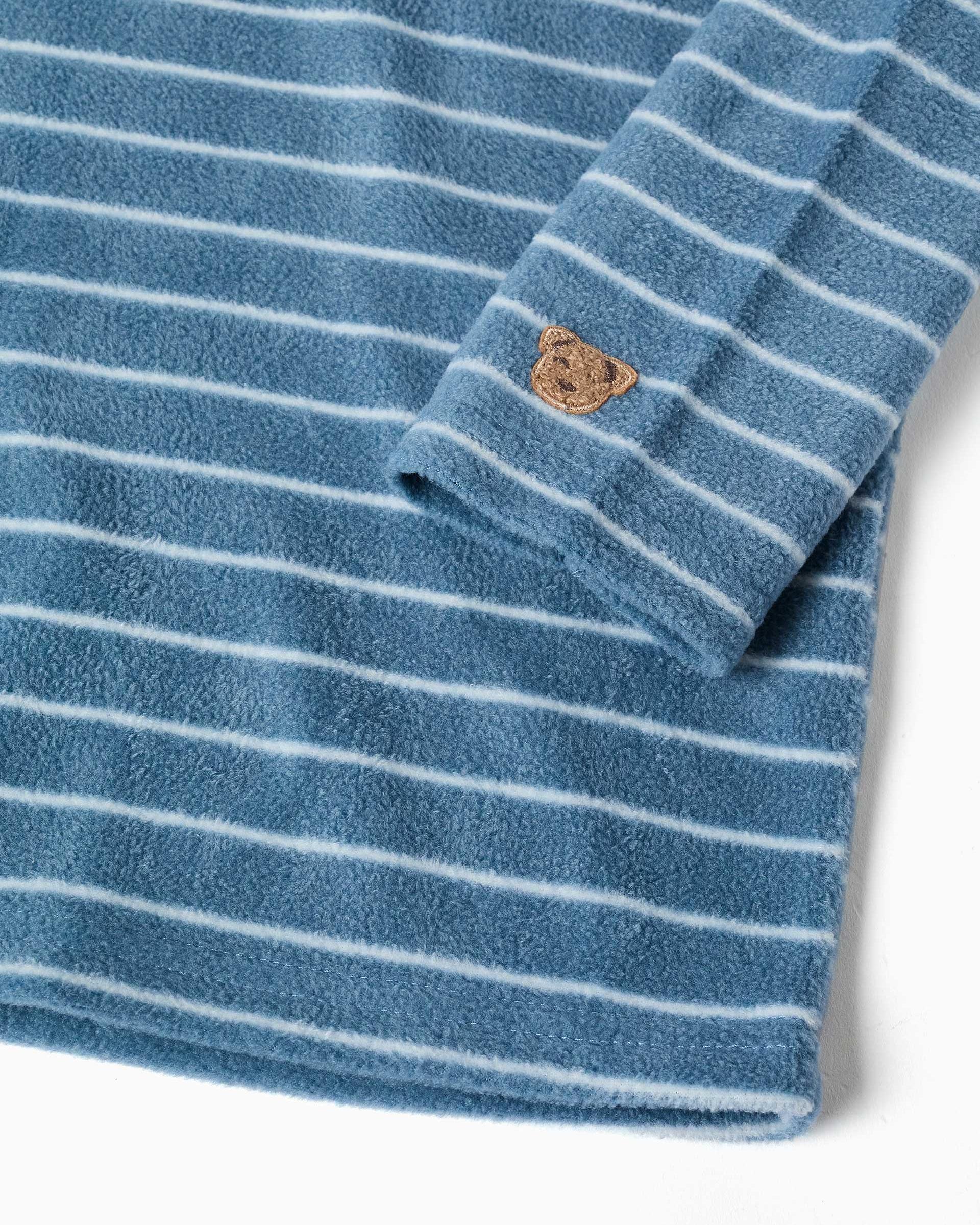 Imagen 2 de Pijama de niño de felpa polar y a rayas - Zippy - Azul Azul