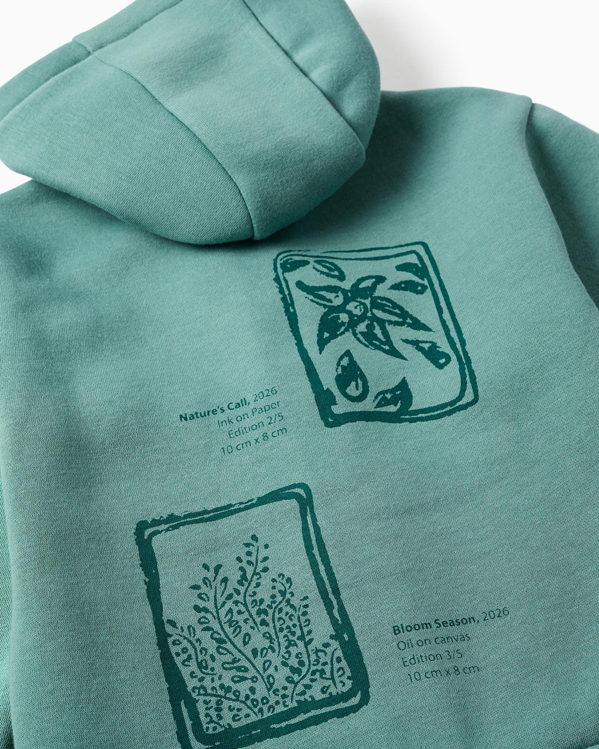 Sudadera de niña perchada y con capucha - Zippy - Verde claro Verde claro-4