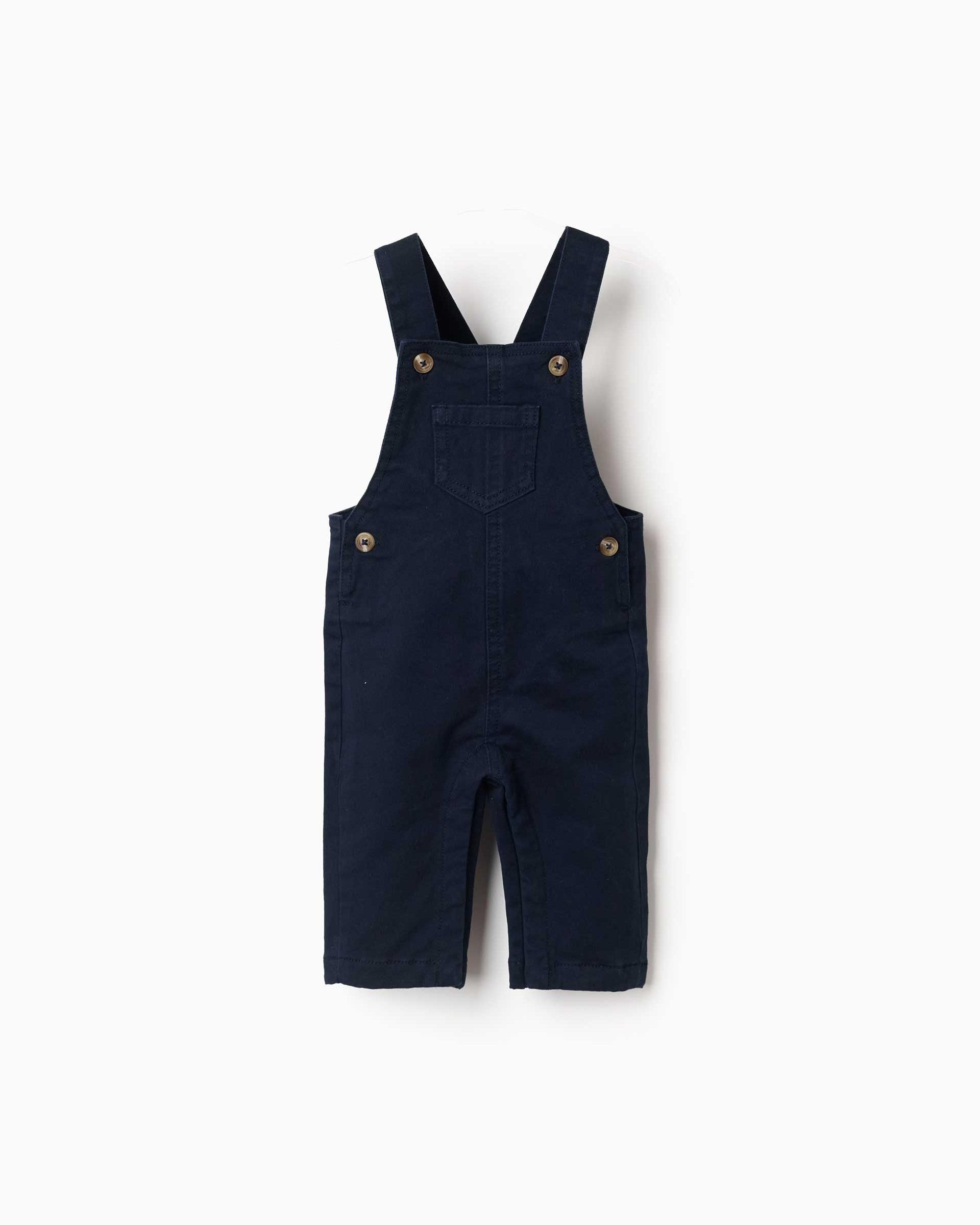 Imagen 0 de Mono de bebé niño de sarga y con tirantes ajustables Azul marino